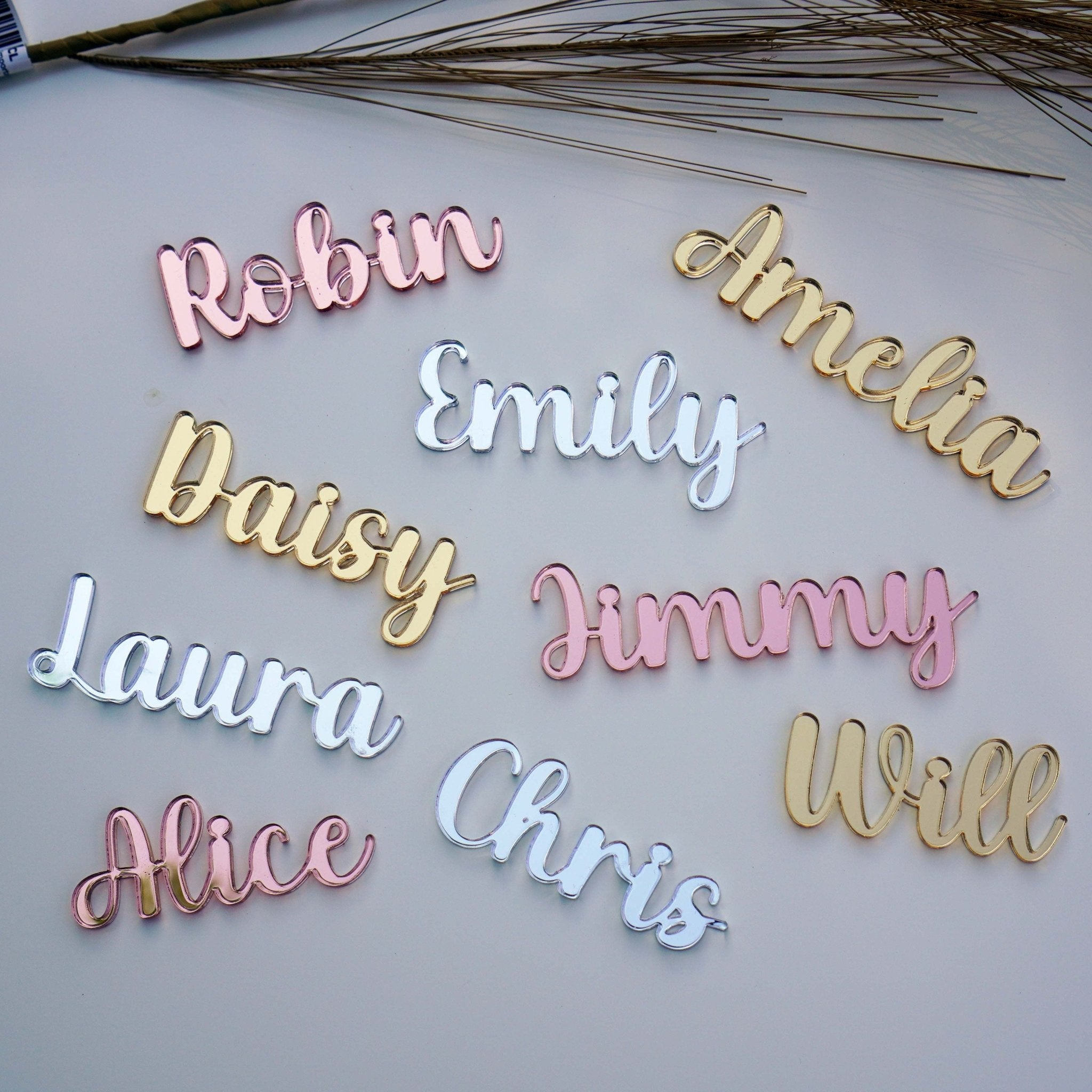 Personalised Acrylic Wedding Name Place Settings