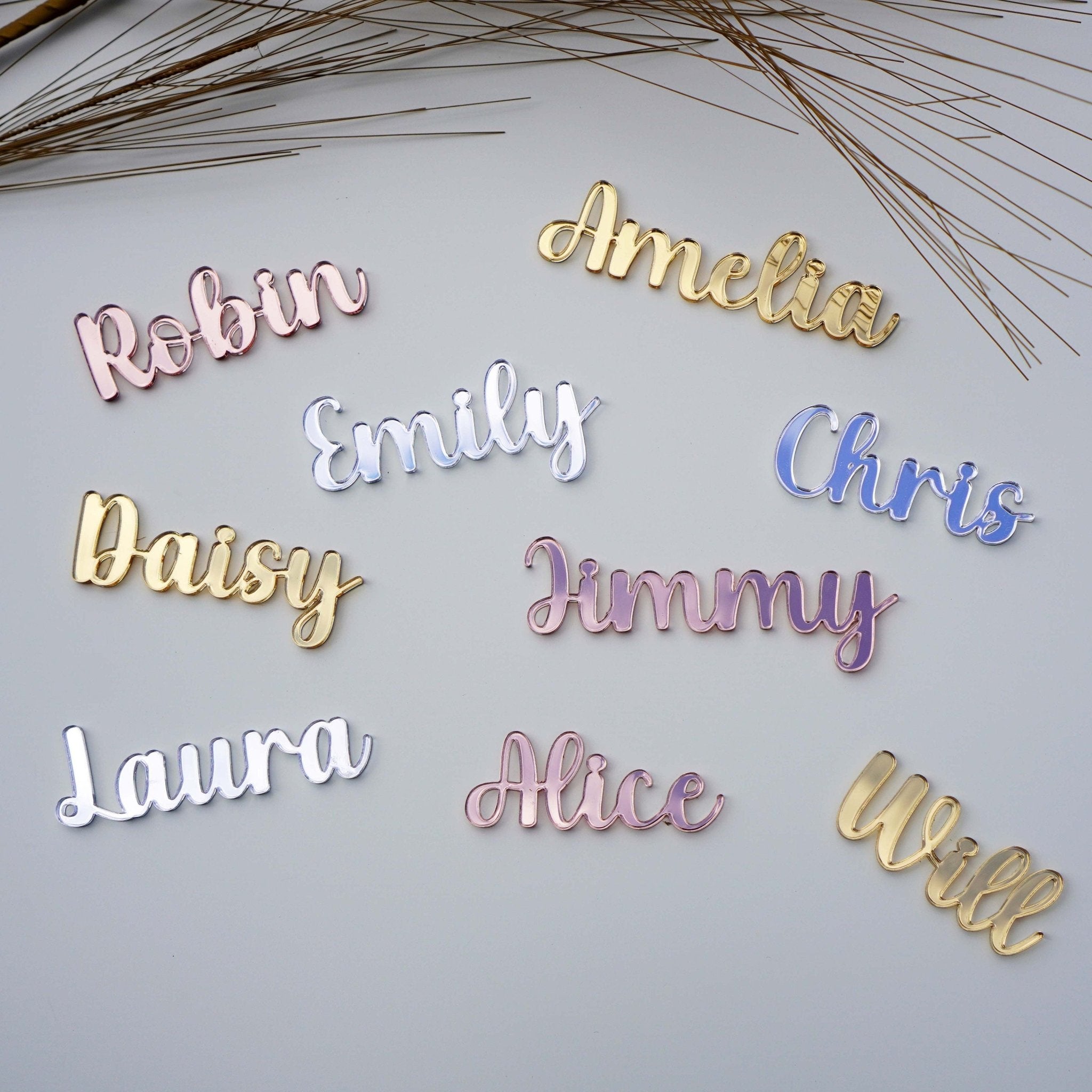 Personalised Acrylic Wedding Name Place Settings