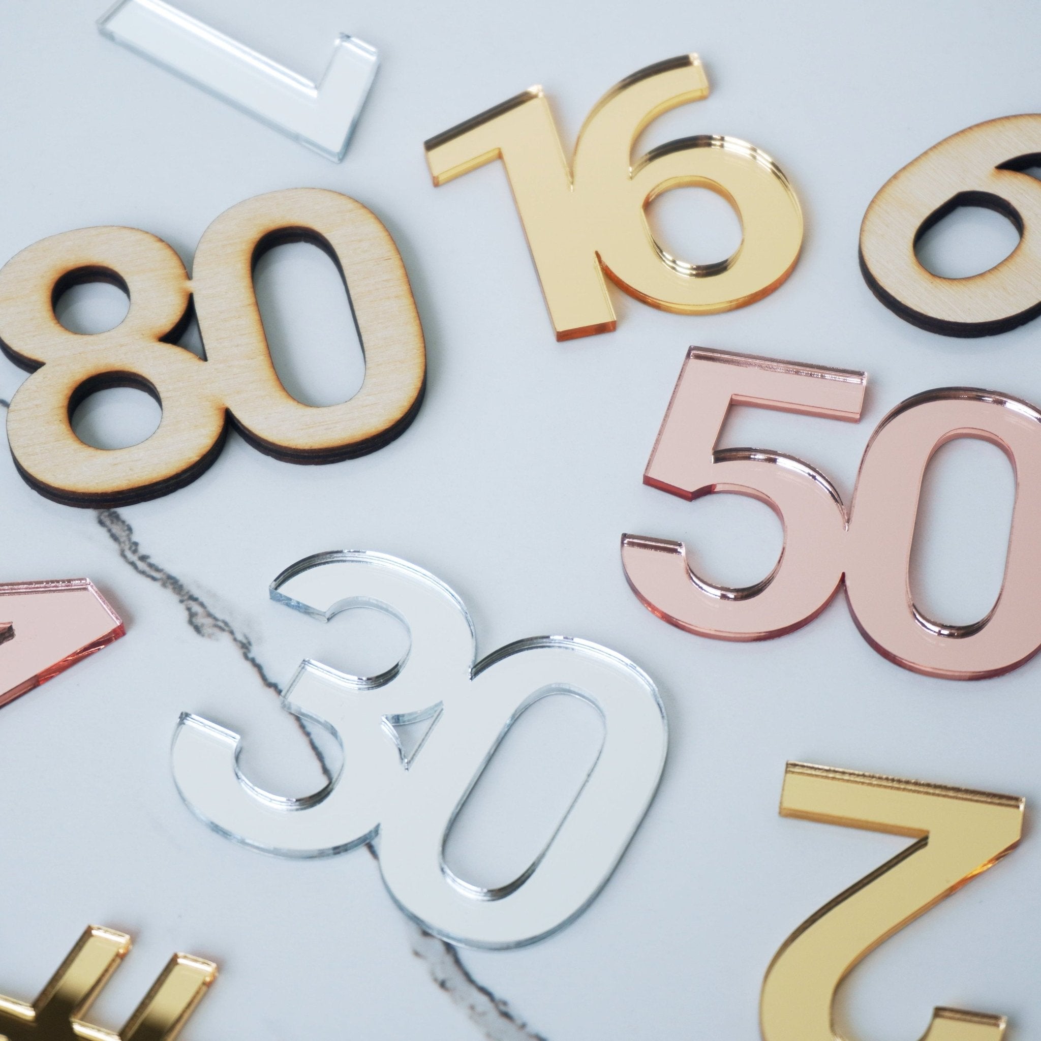 Double Digit Joined Number Acrylic Cake Charm