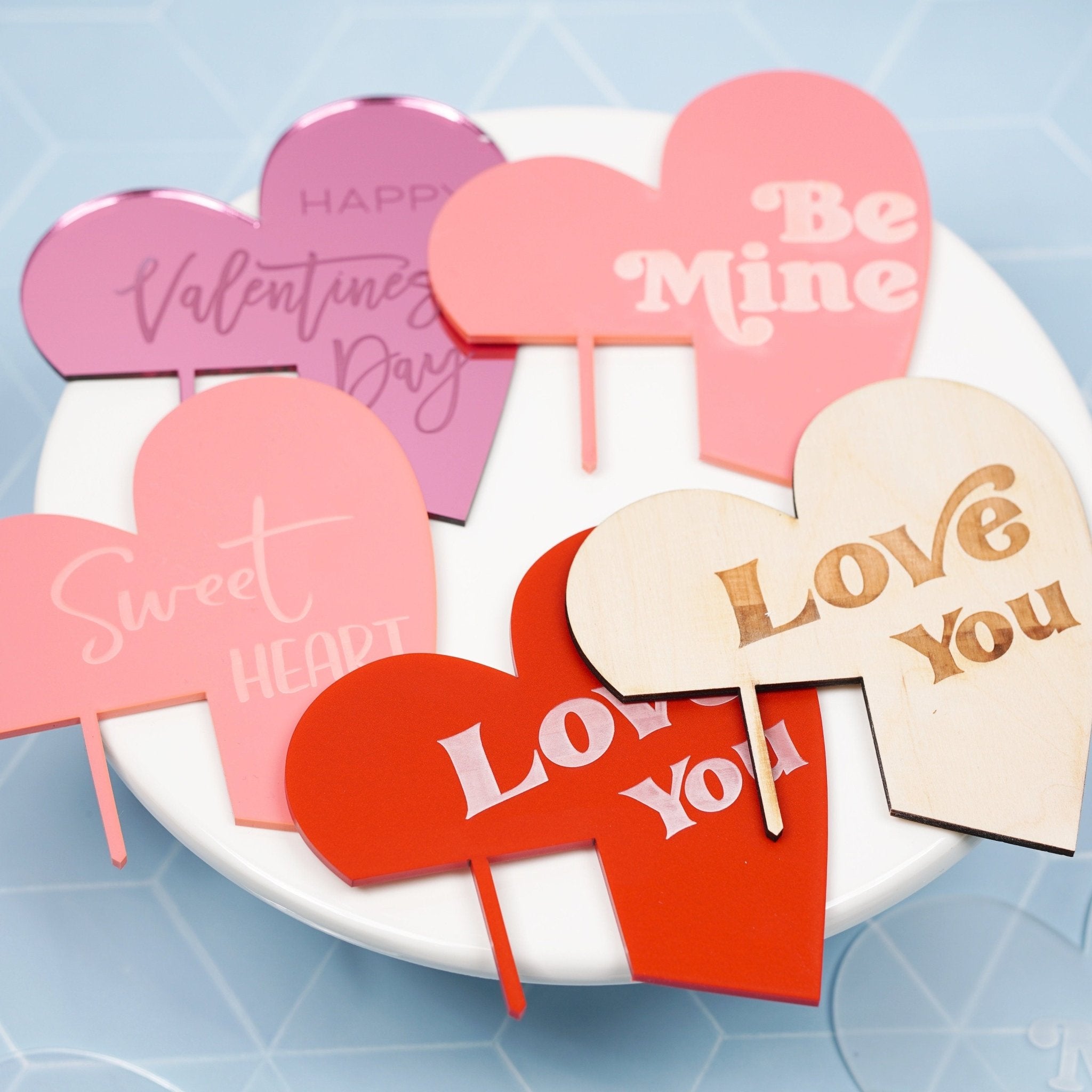 Valentines heart cake topper