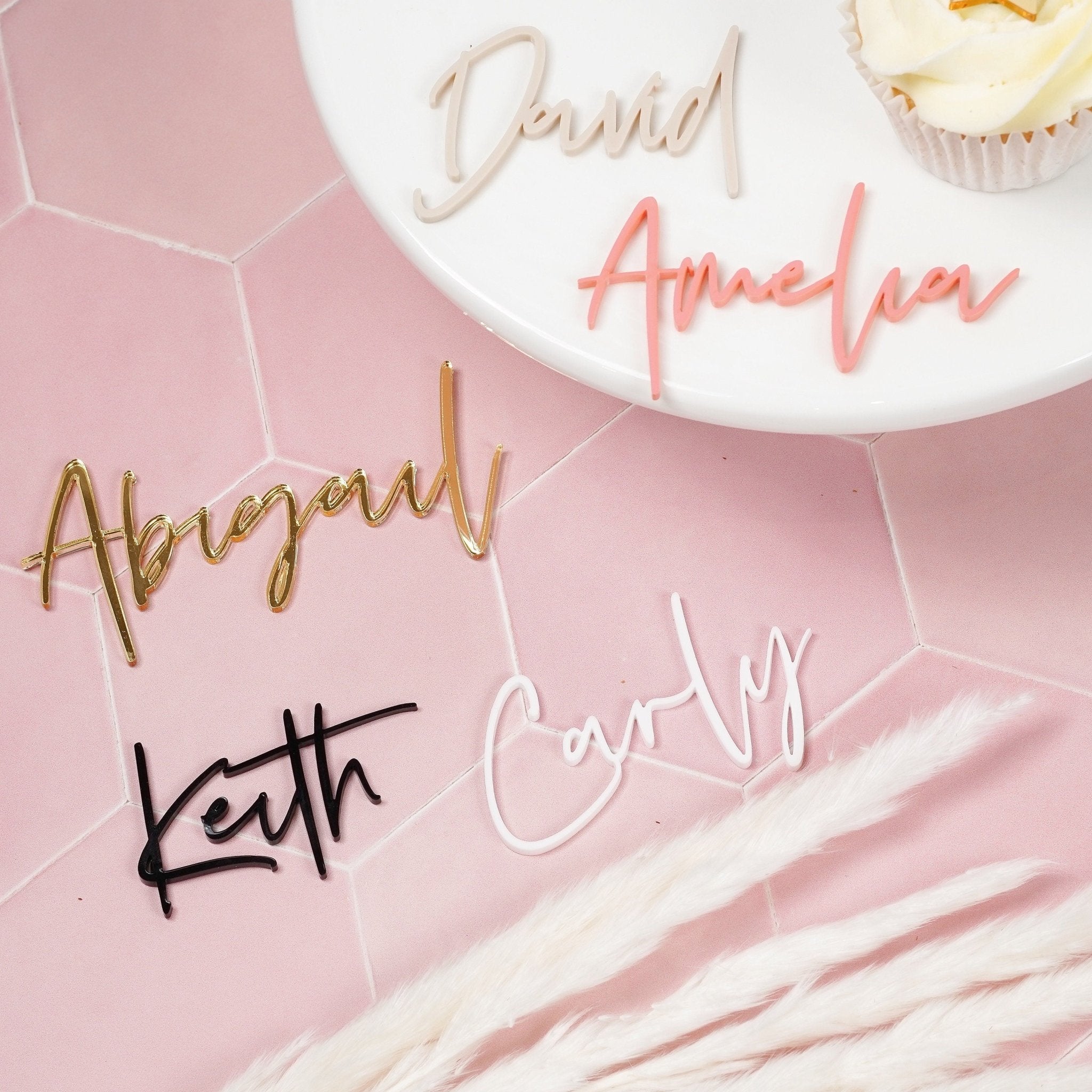 Personalised Acrylic Script Name Cake Charm