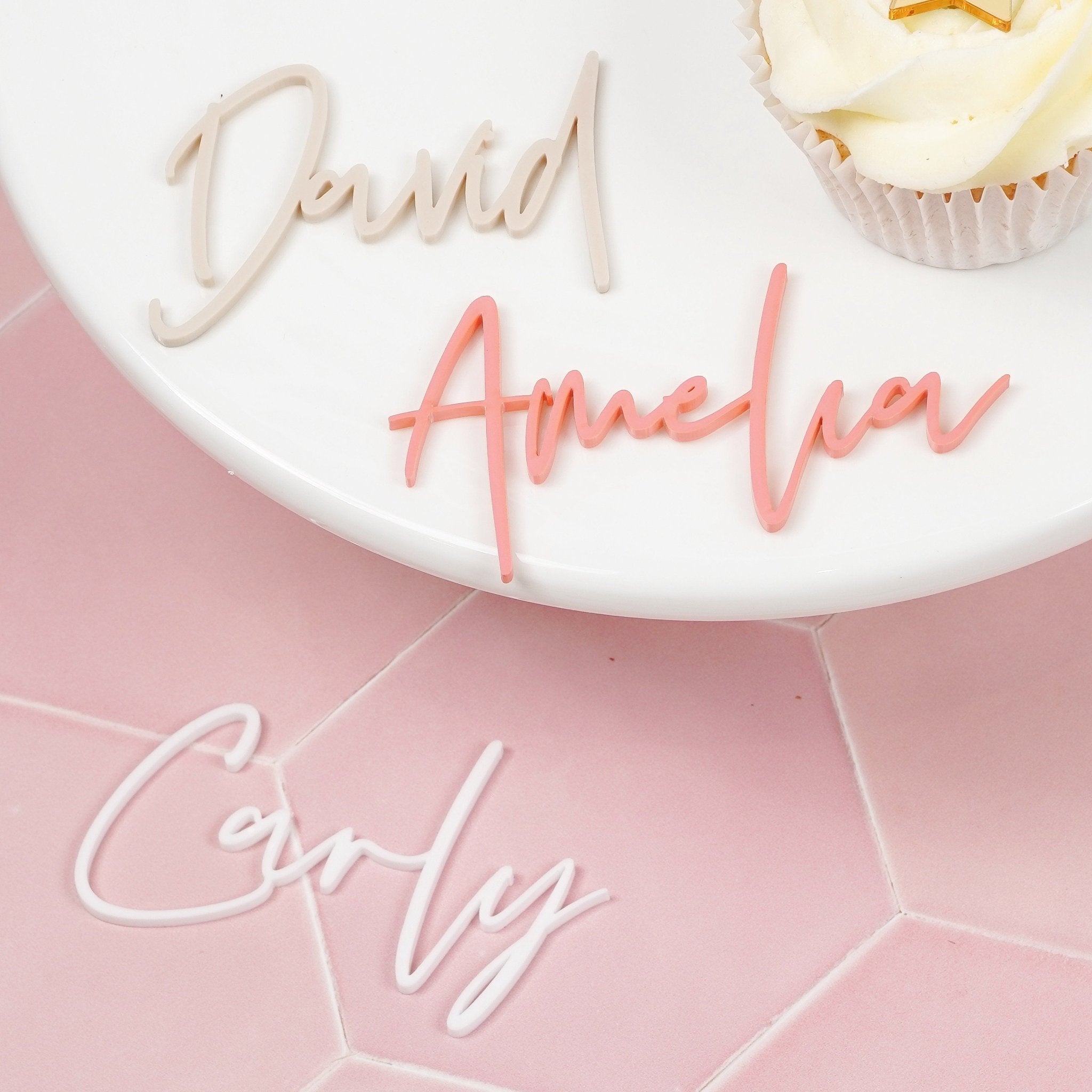 Personalised Acrylic Script Name Cake Charm