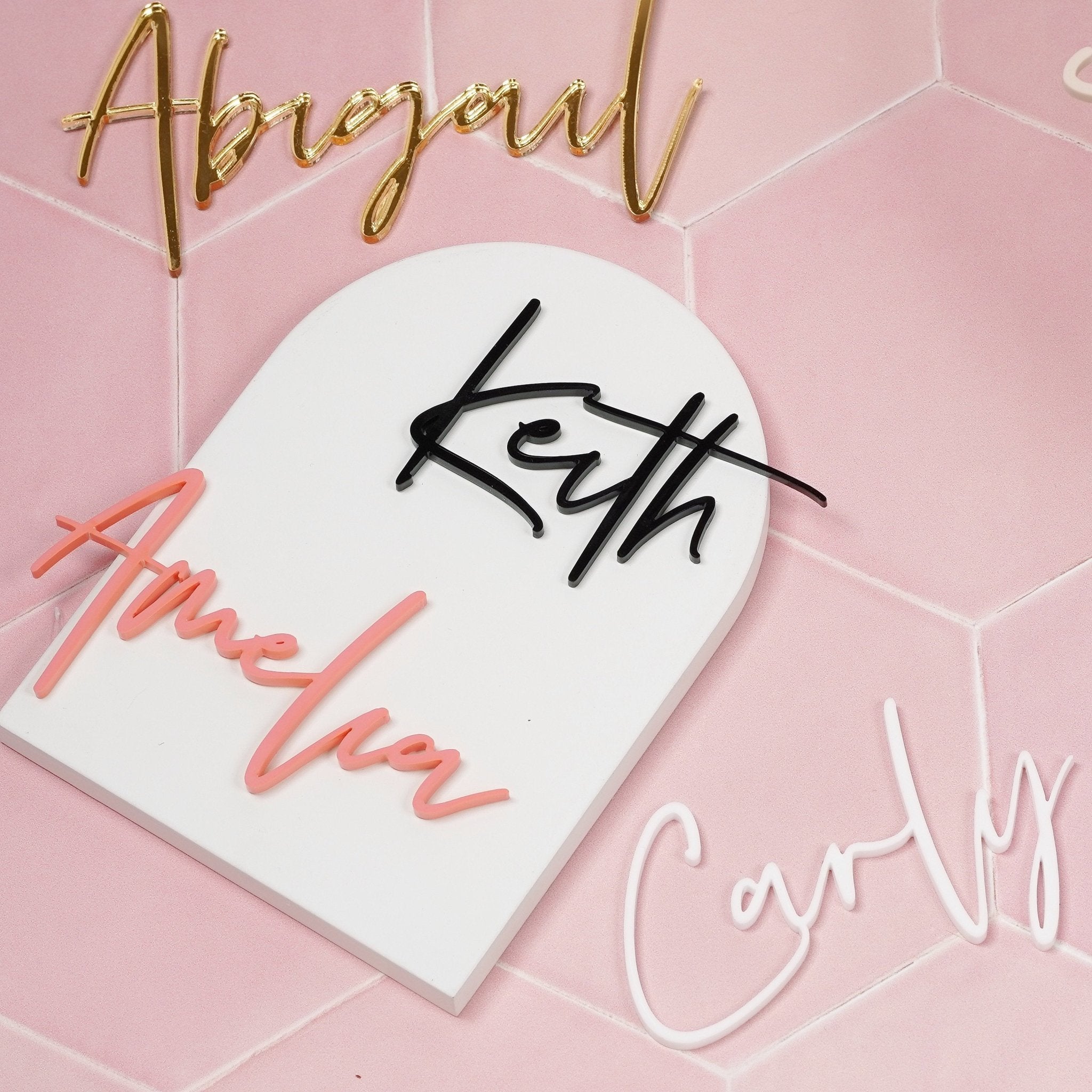 Personalised Acrylic Script Name Cake Charm