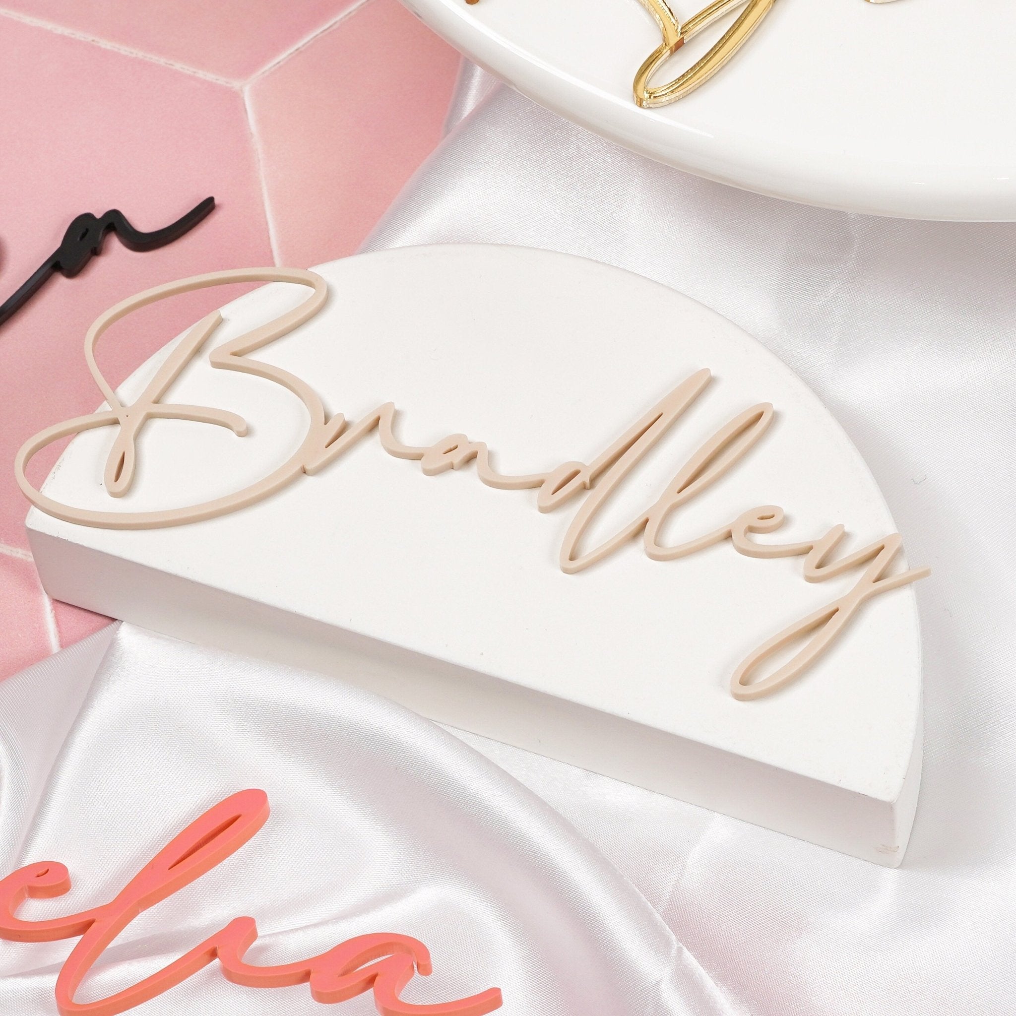 Name Cake Charm in Script