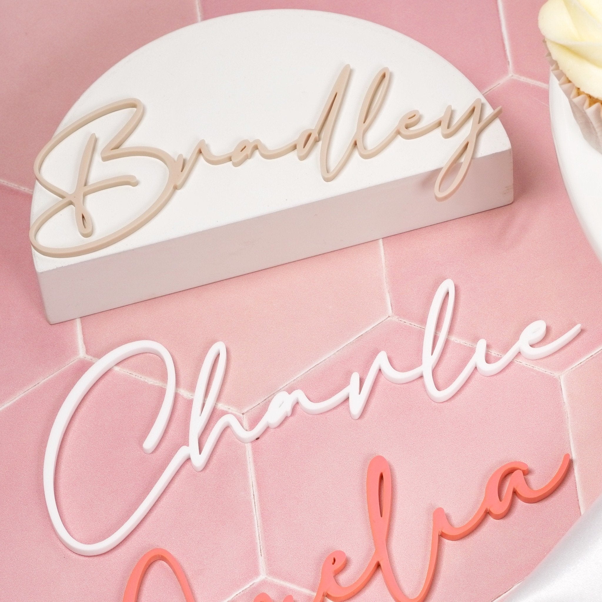 Name Cake Charm in Script