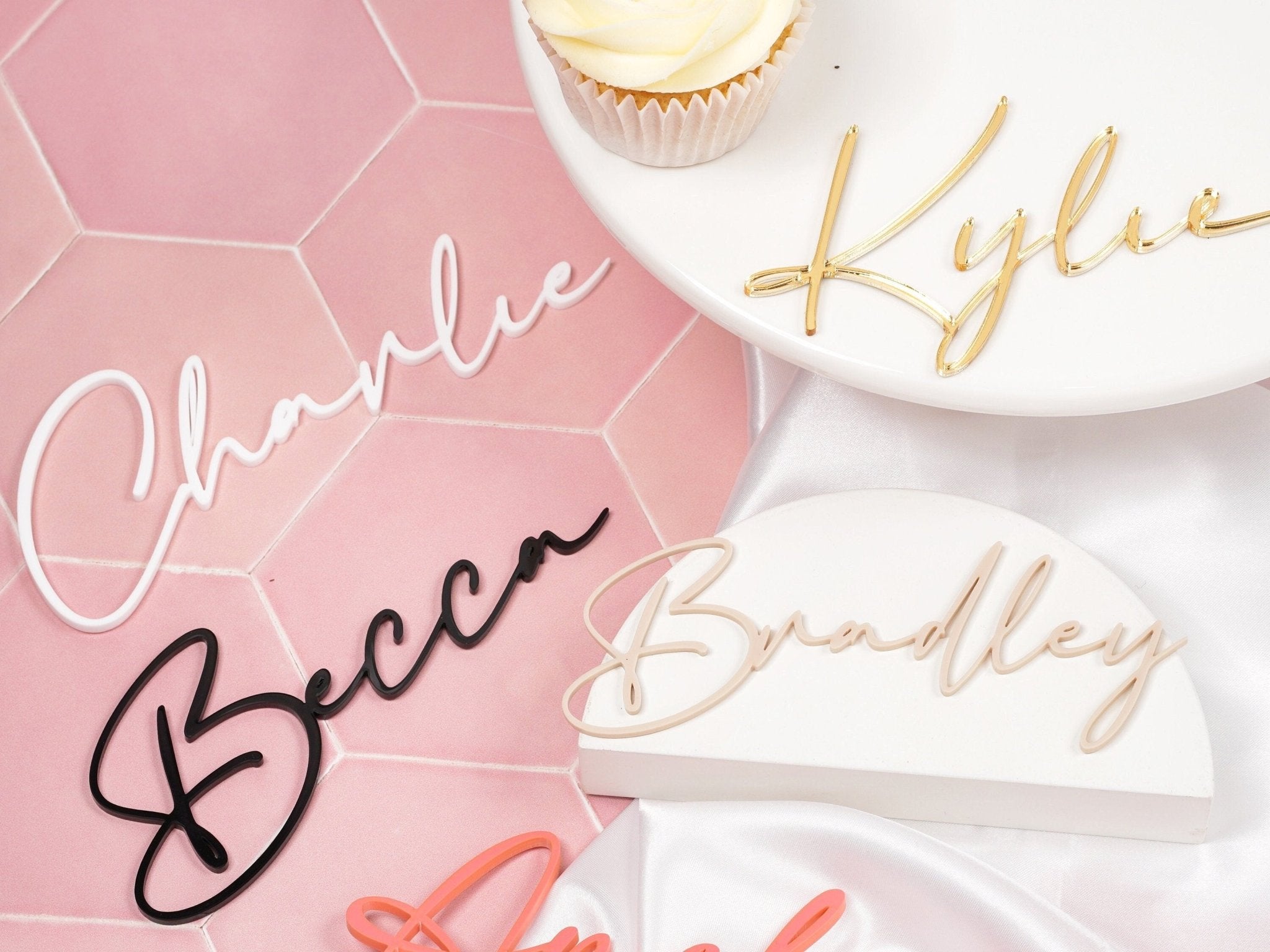 Name Cake Charm in Script