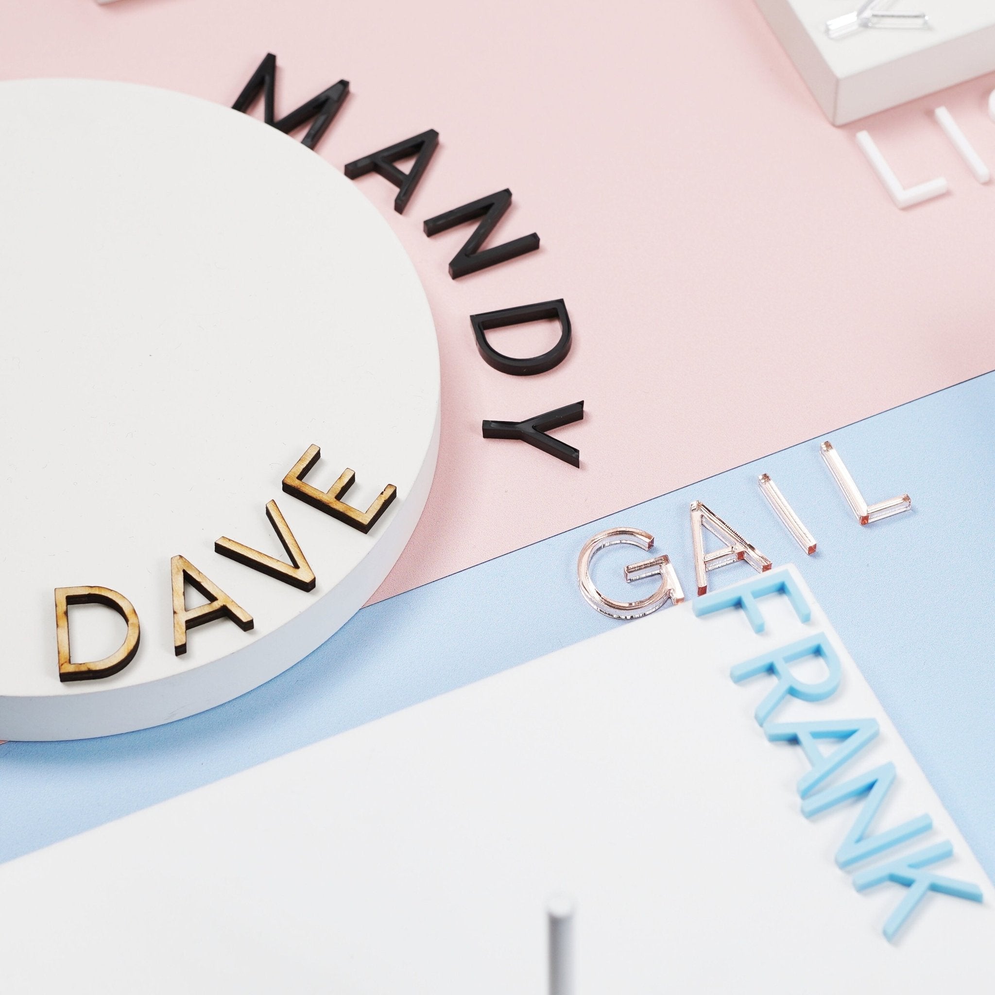 Personalised Acrylic Name Cake Charm Letters