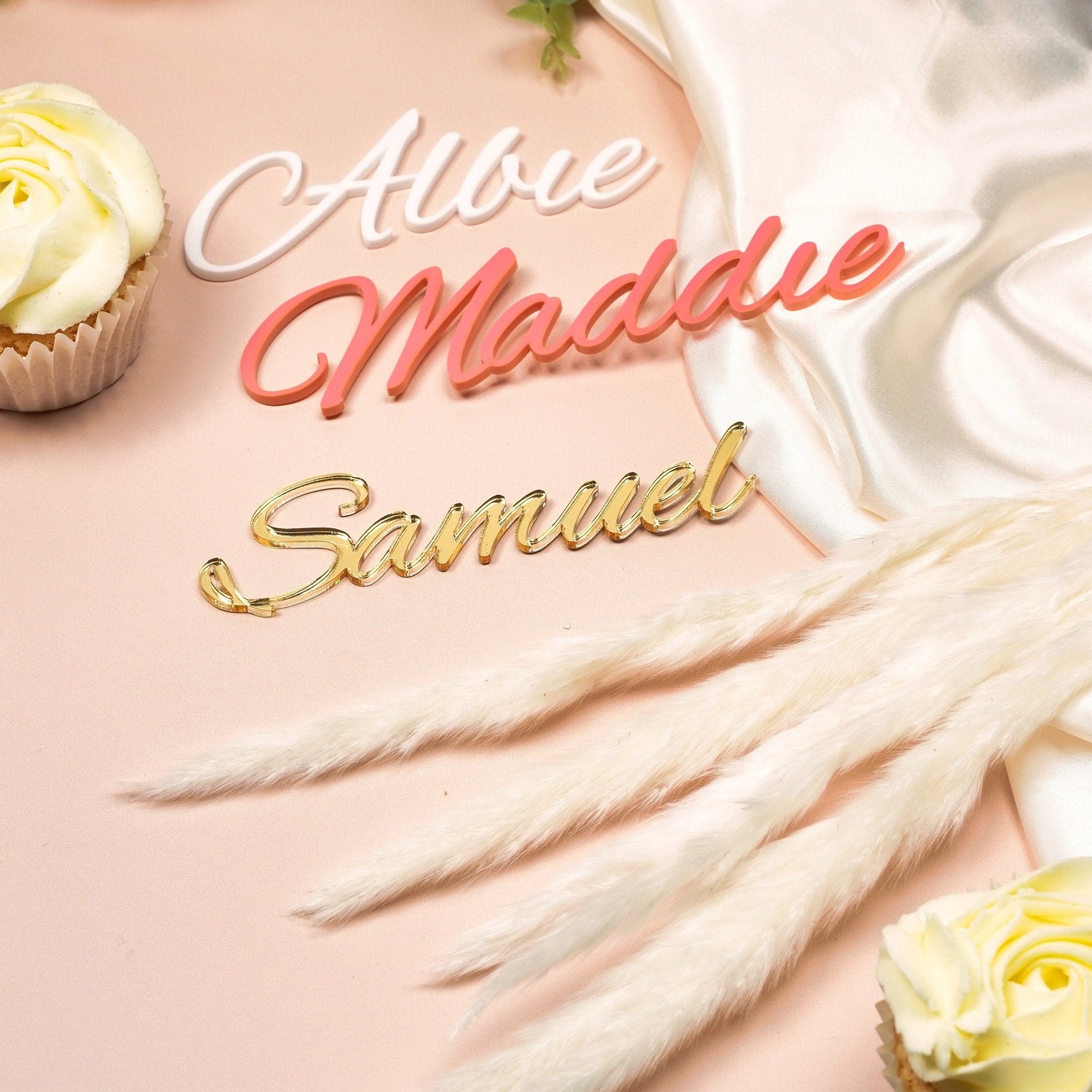 Personalised Acrylic Script Name Cake Charm