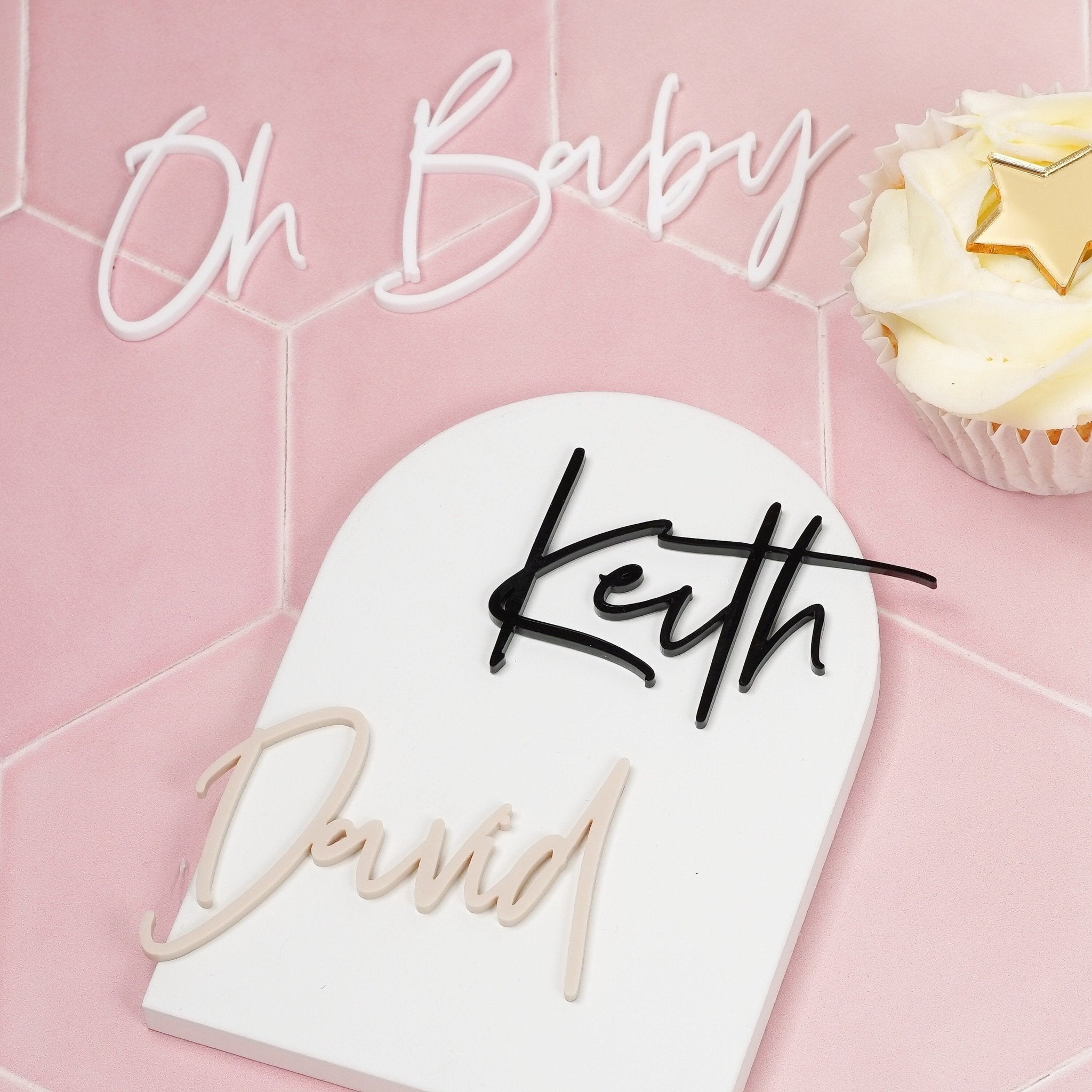 Personalised Acrylic Script Name Cake Charm