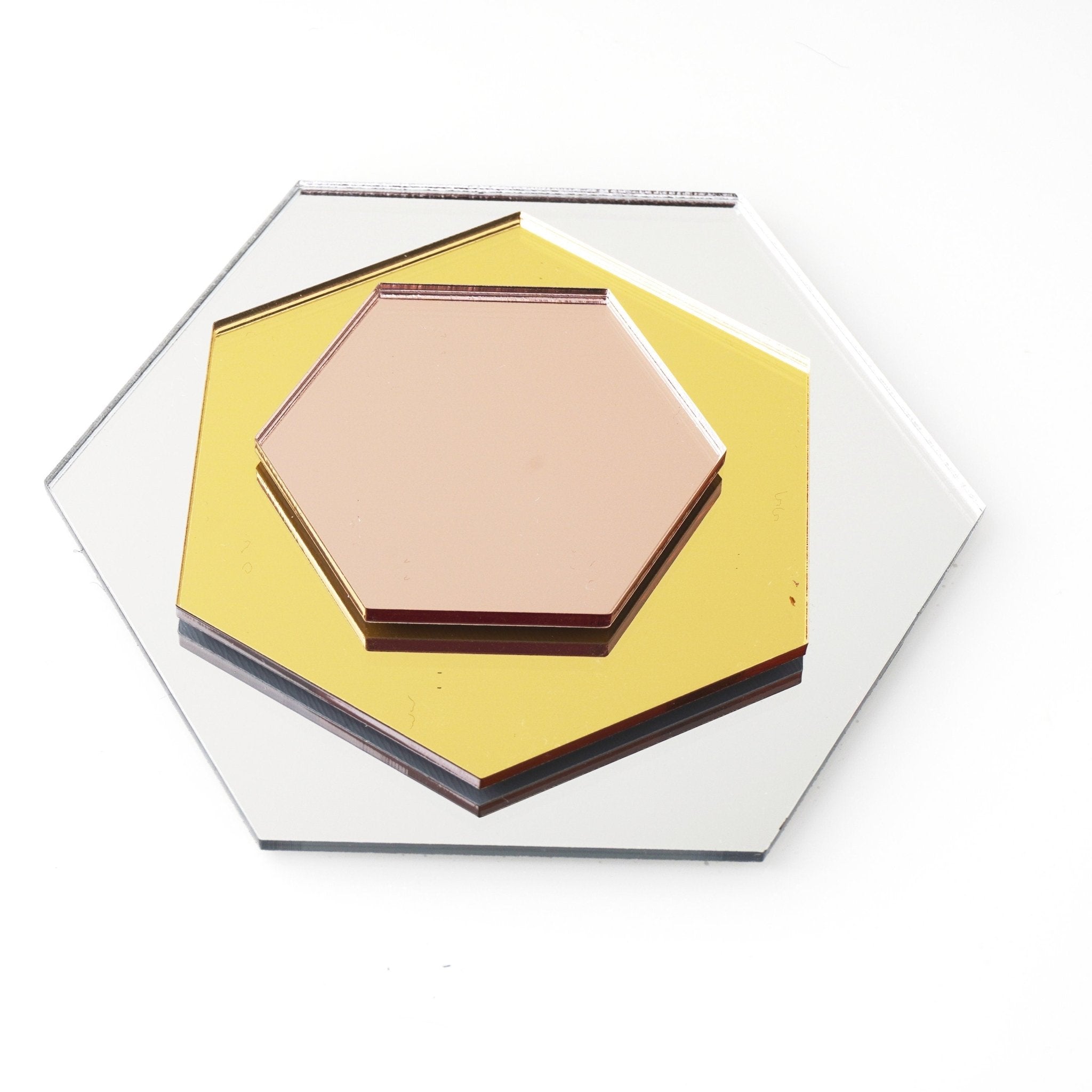 Hexagon Mirror Acrylic Blanks