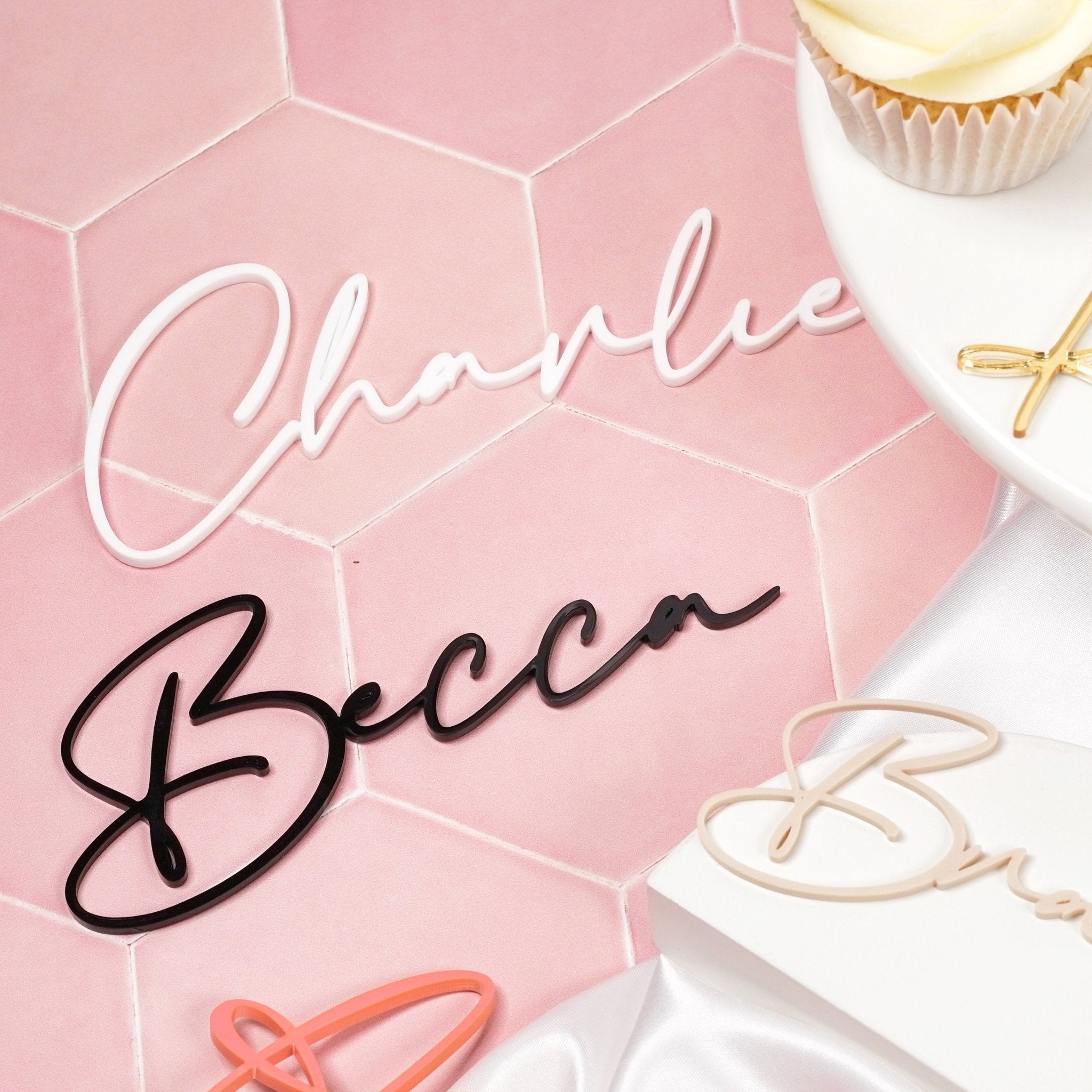 Name Cake Charm in Script