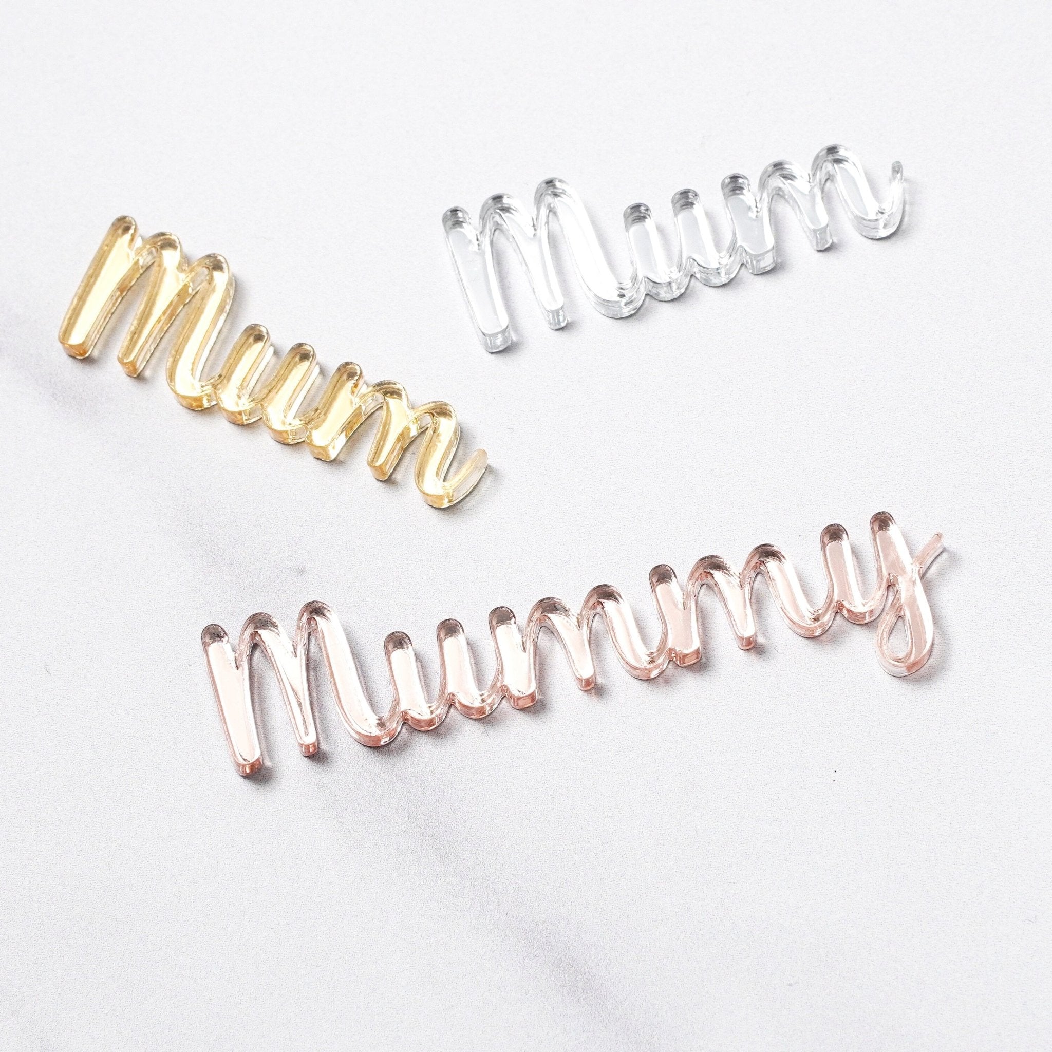 Mirror Acrylic Cupcake Charm for Mum Dad Nan Grandad