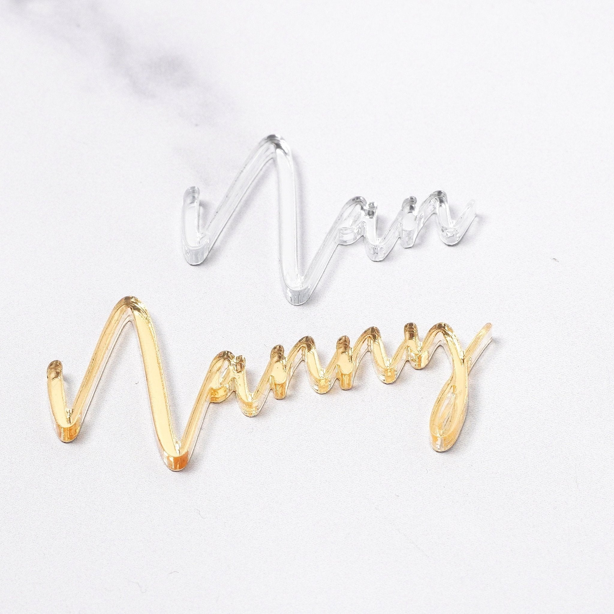 Mirror Acrylic Cupcake Charm For Mum Dad Nan Grandad