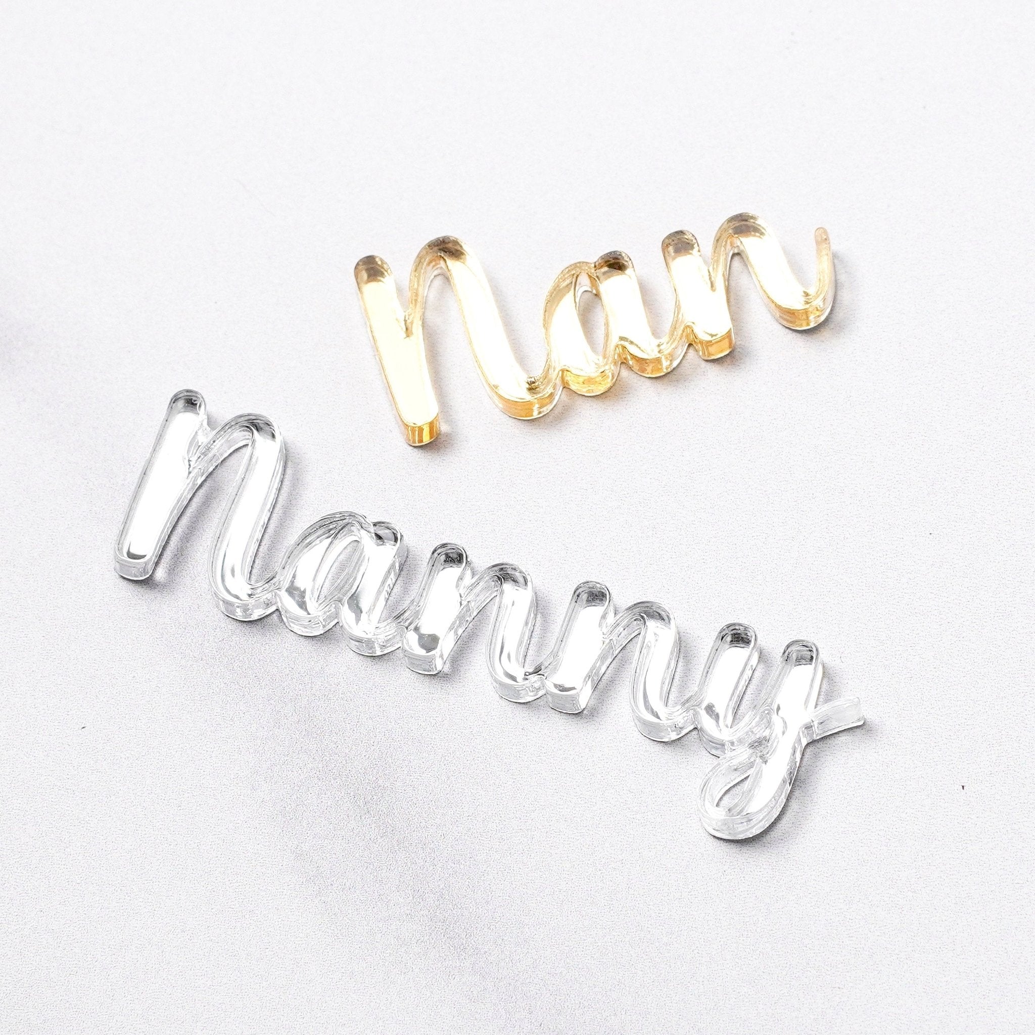 Mirror Acrylic Cupcake Charm for Mum Dad Nan Grandad