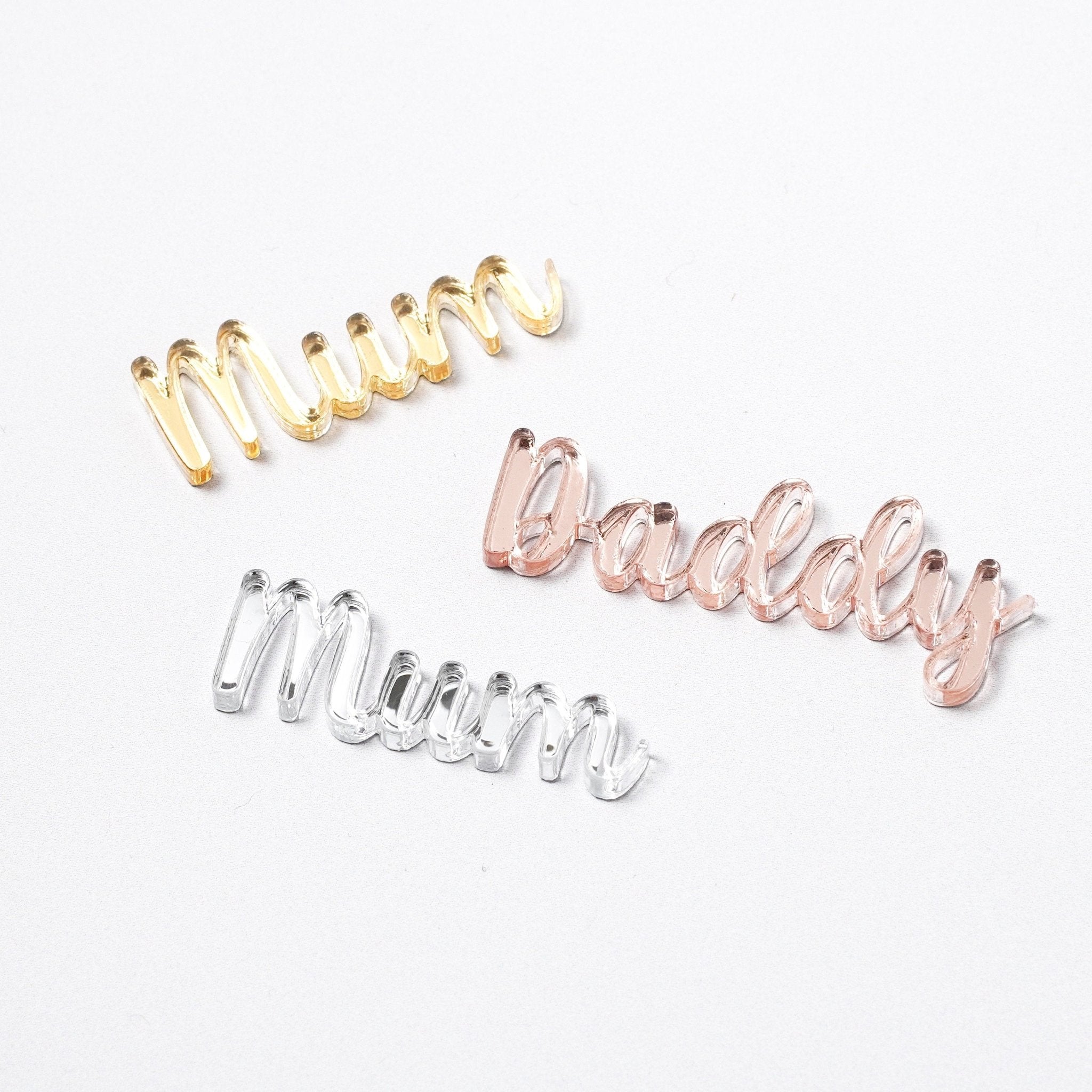 Mirror Acrylic Cupcake Charm for Mum Dad Nan Grandad