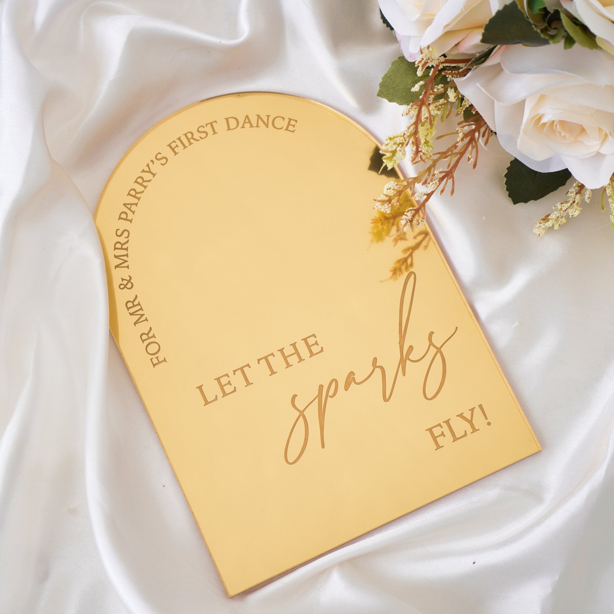 Let The Sparks Fly Sign Wedding Sign with Stand