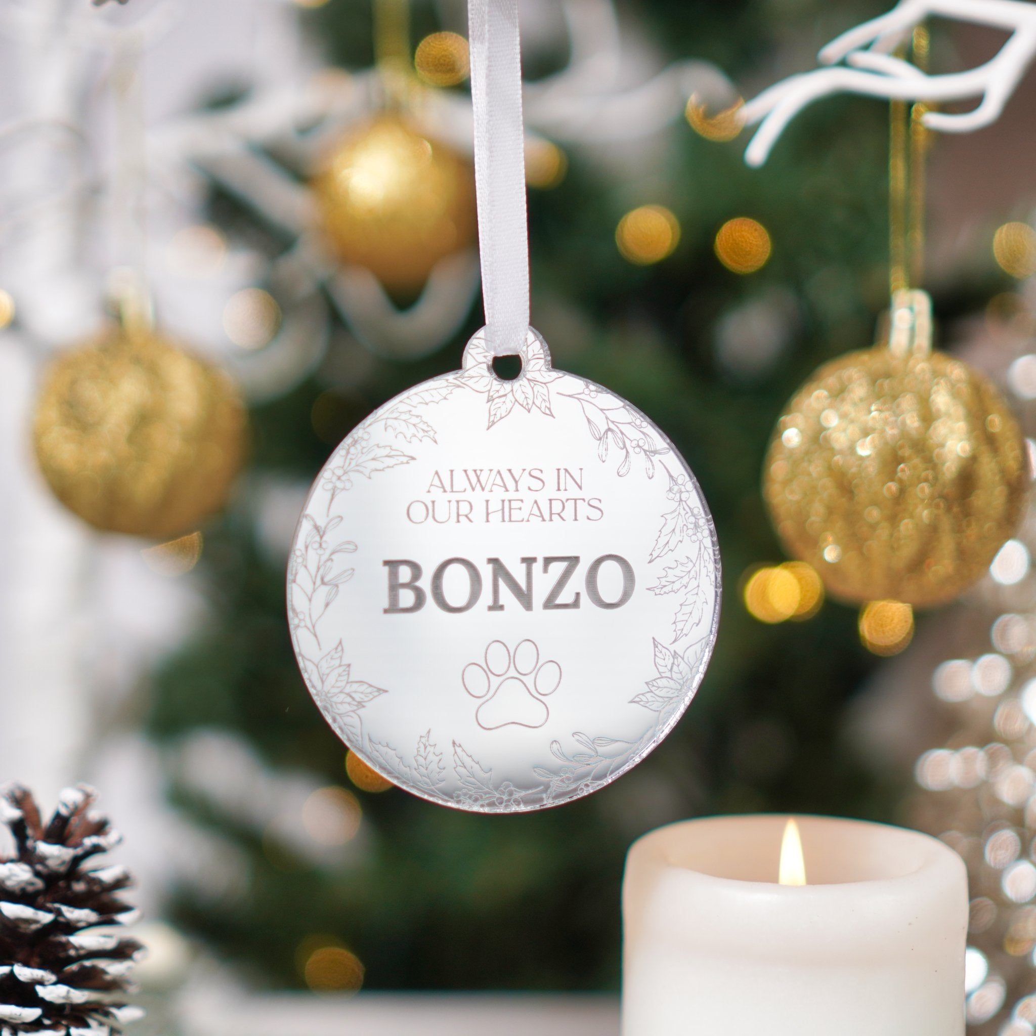 Pet memorial Christmas bauble