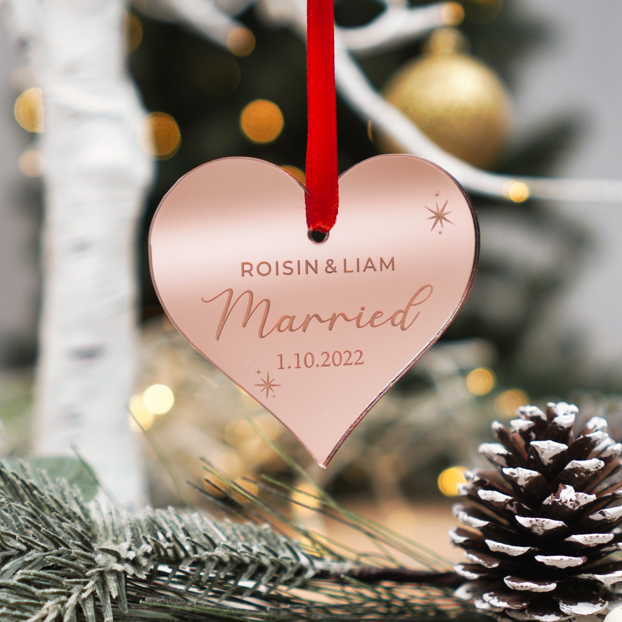 couples first Christmas married ornament gift