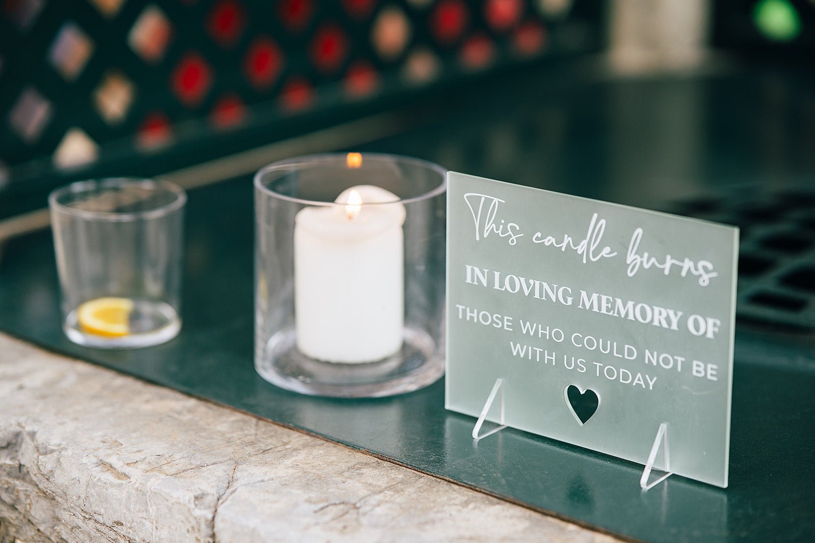 In loving memory memorial sign with stands