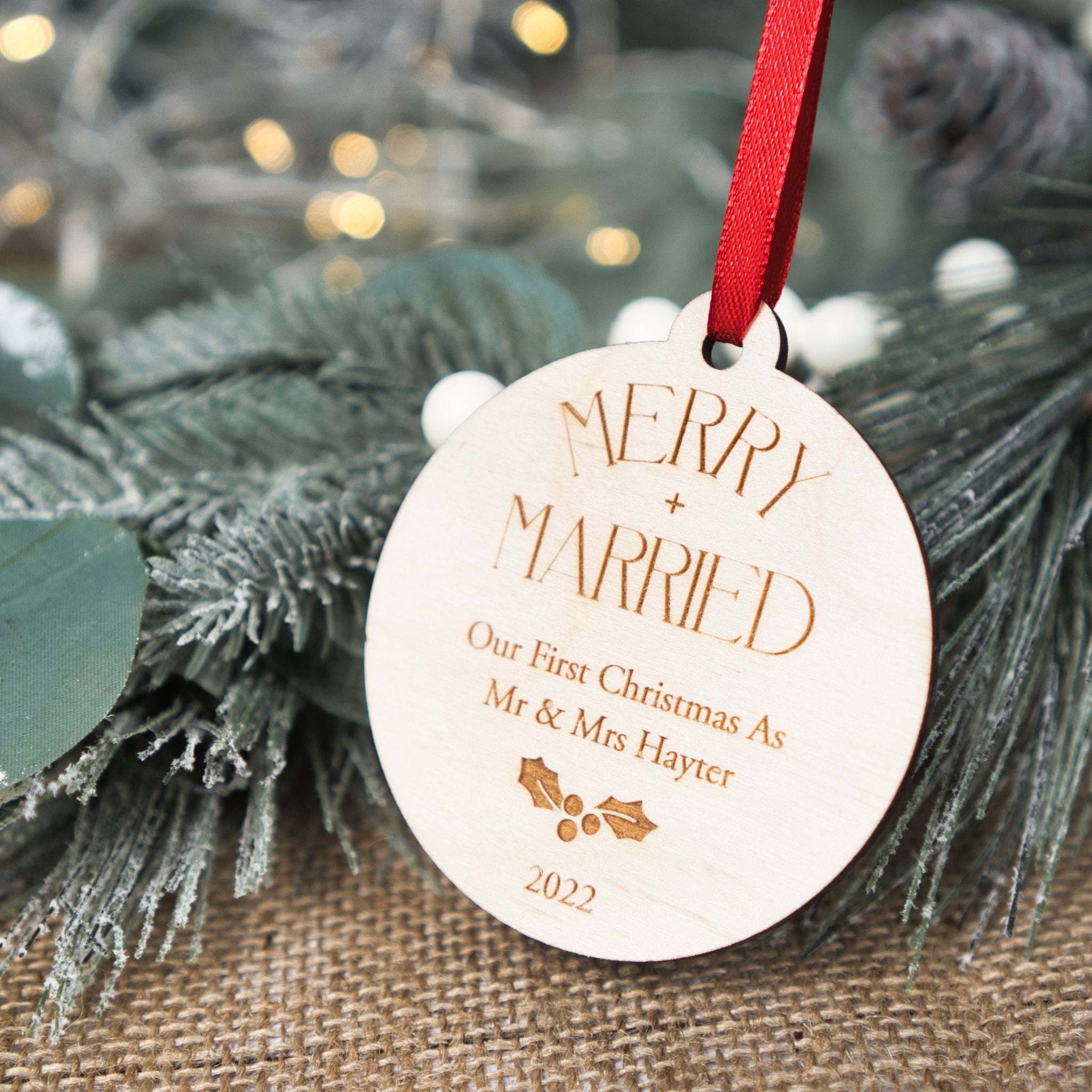 Merry & Married Ornament