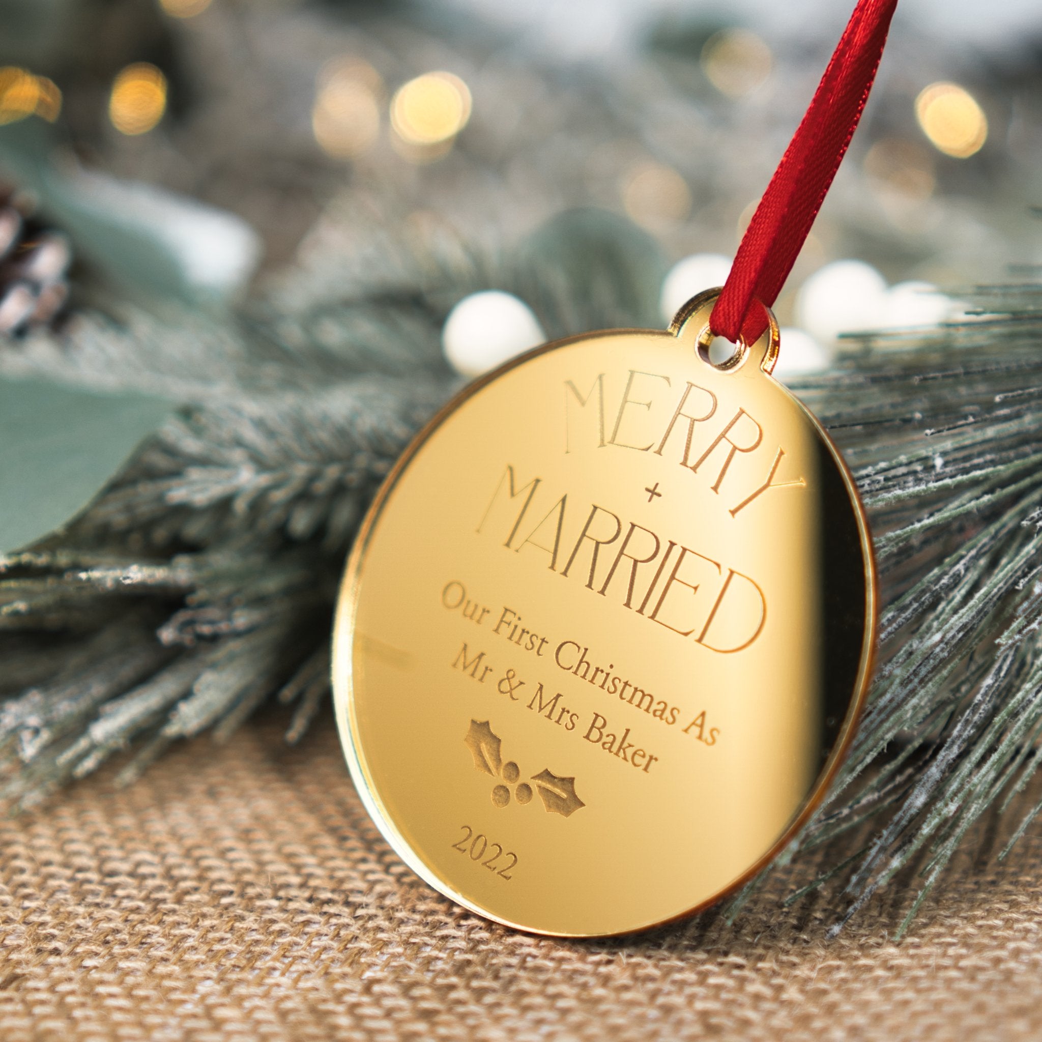 Personalised Mr & Mrs Bauble
