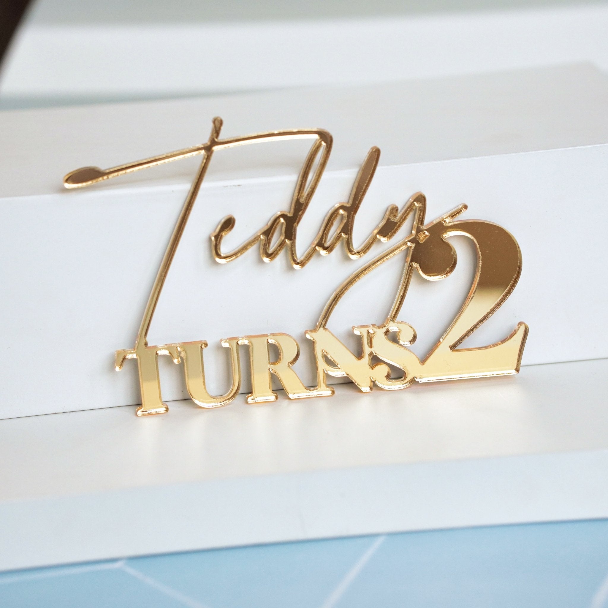Acrylic Name and Number Cake Charm