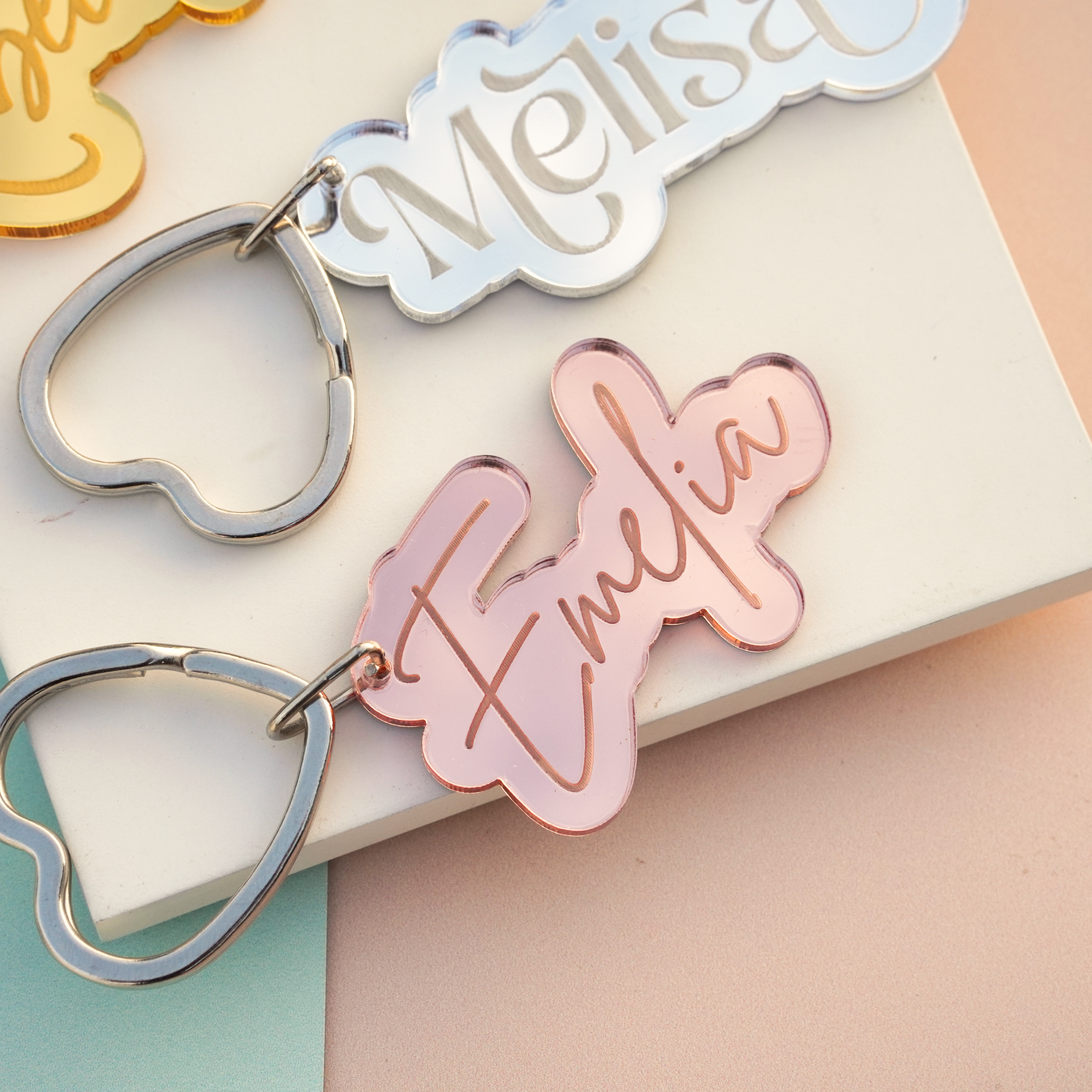personalised acrylic name key ring for girlfriend or friend