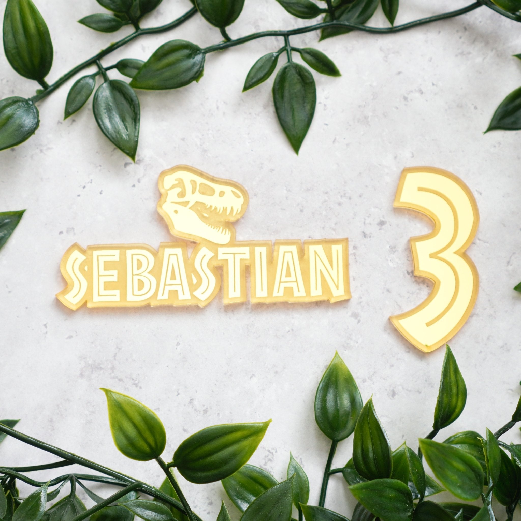 Personalised name and age cake charm