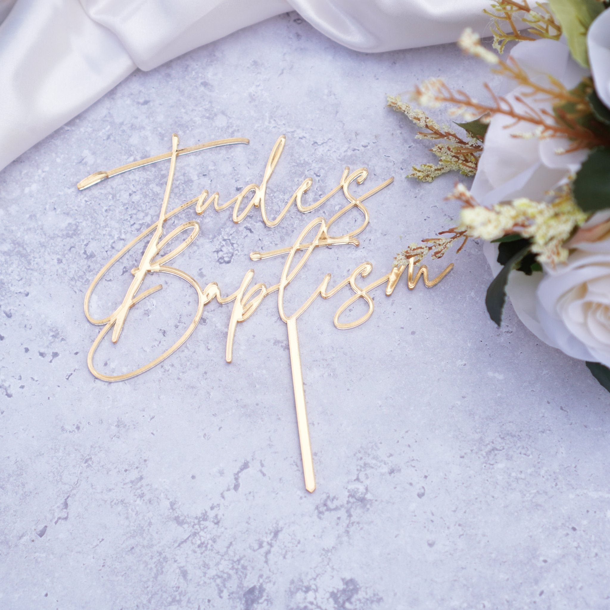 Custom baptism cake topper