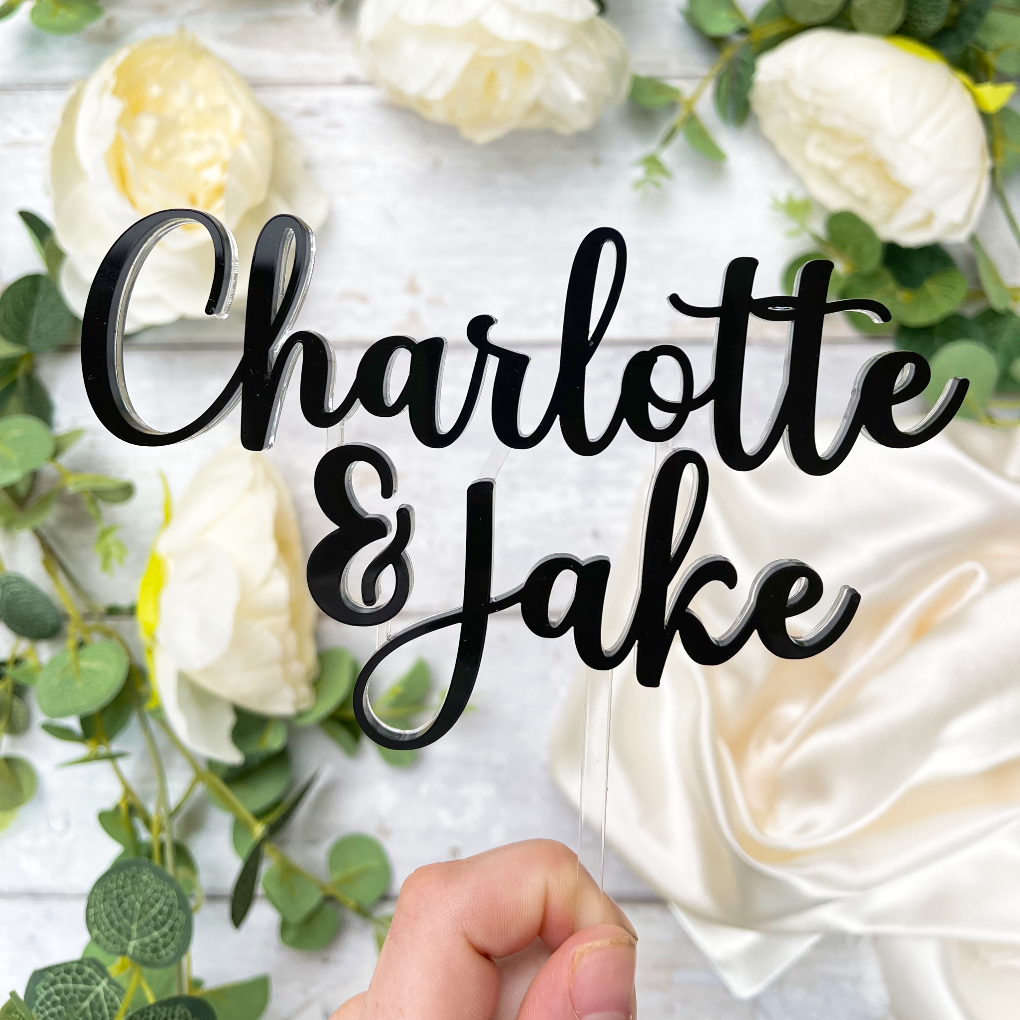 Personalised wedding cake topper