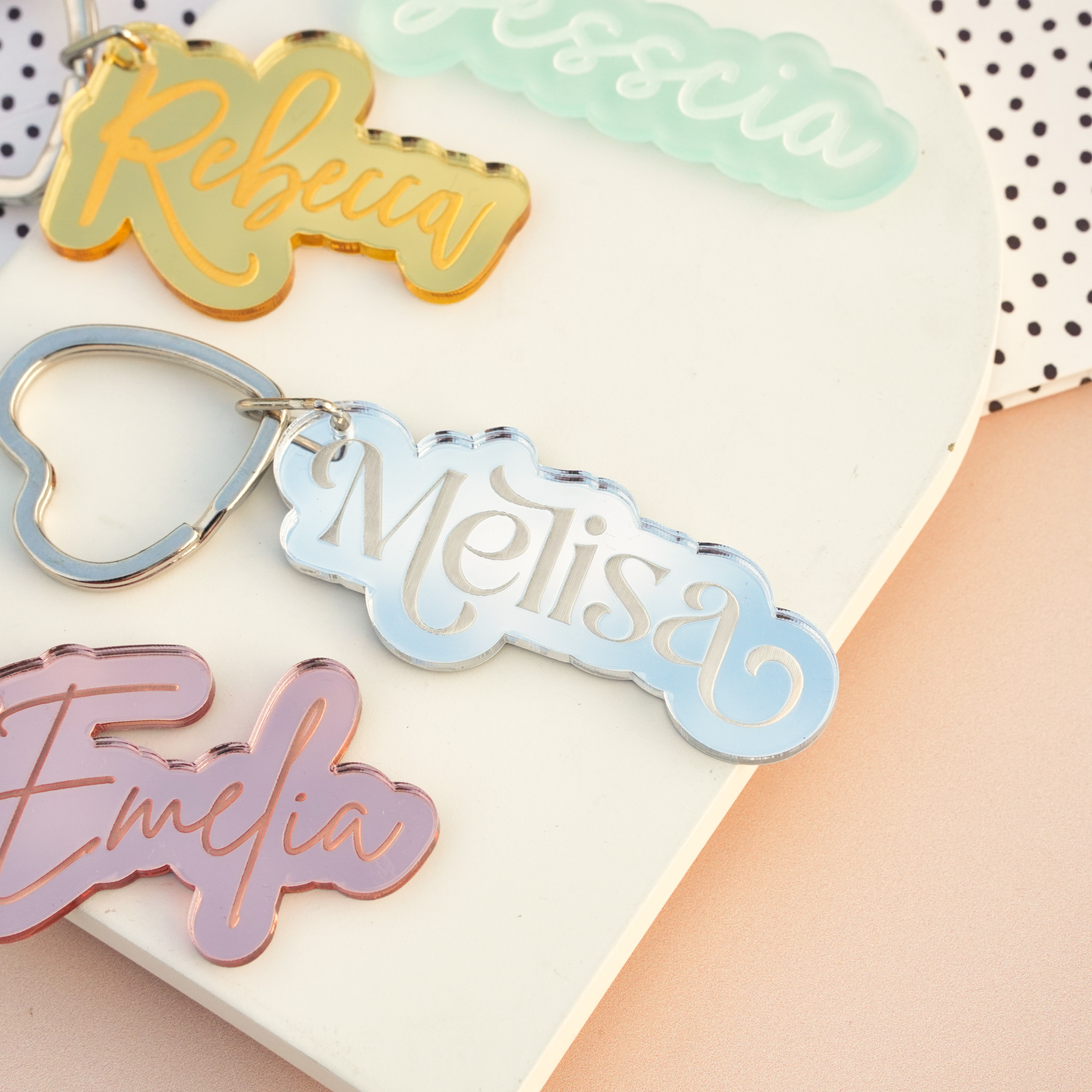 acrylic key ring name charms