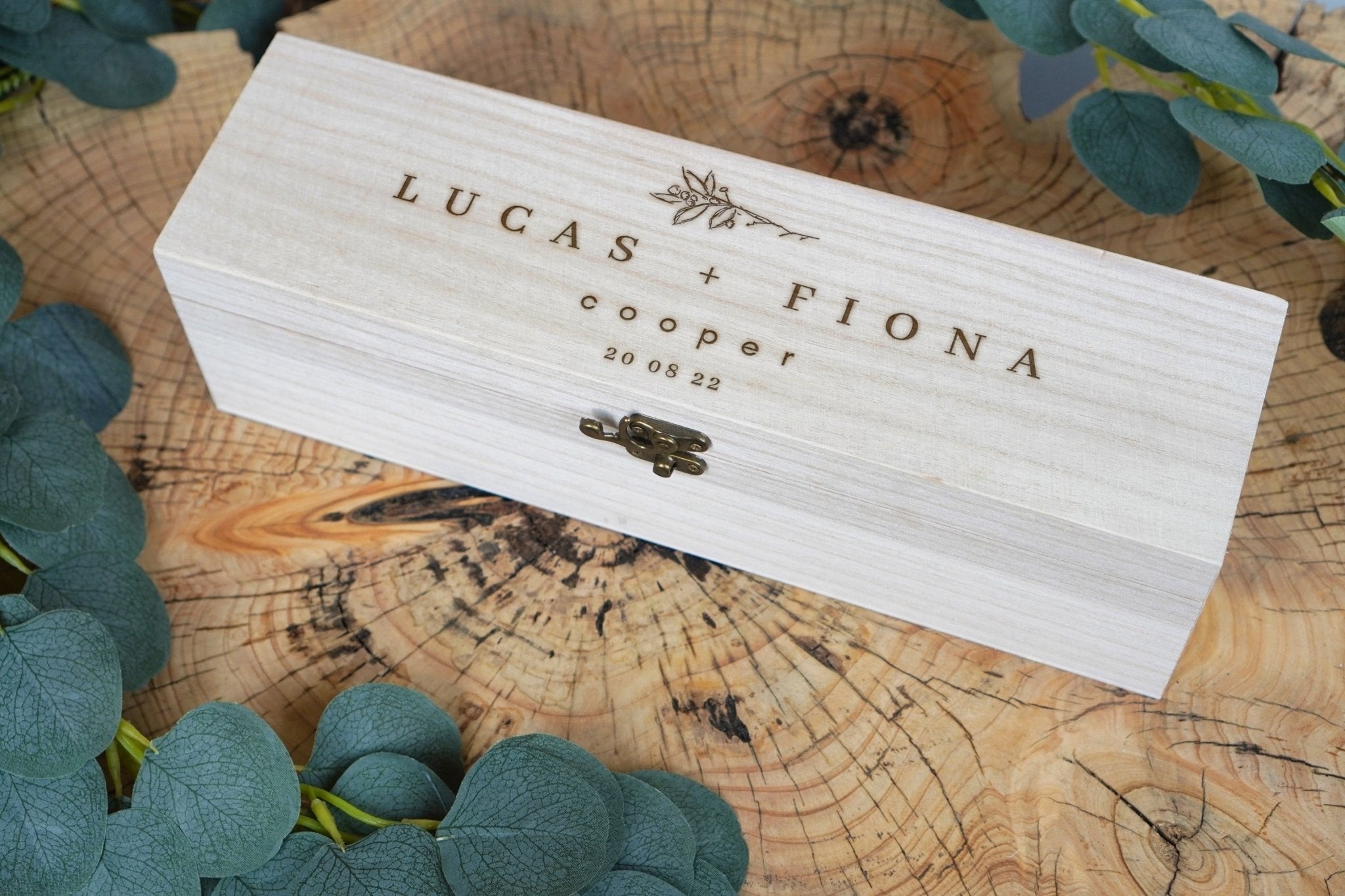 Engraved Personalised Wooden Wine Champagne Bottle Box