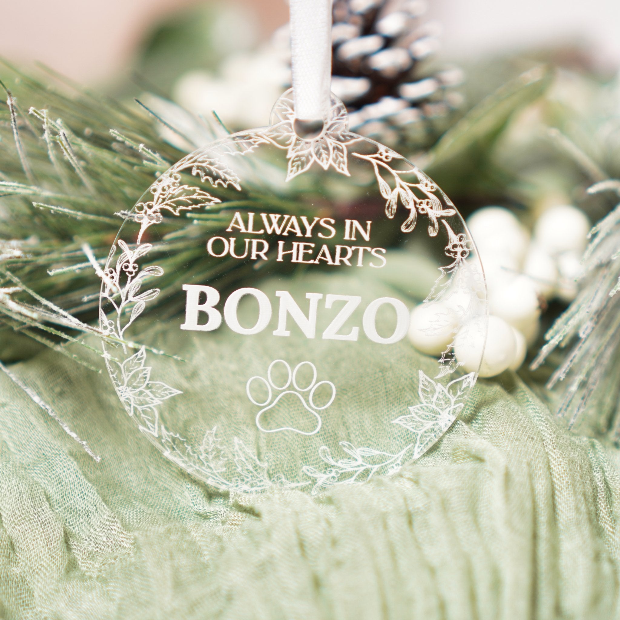 Personalised Pet Memorial Christmas Bauble