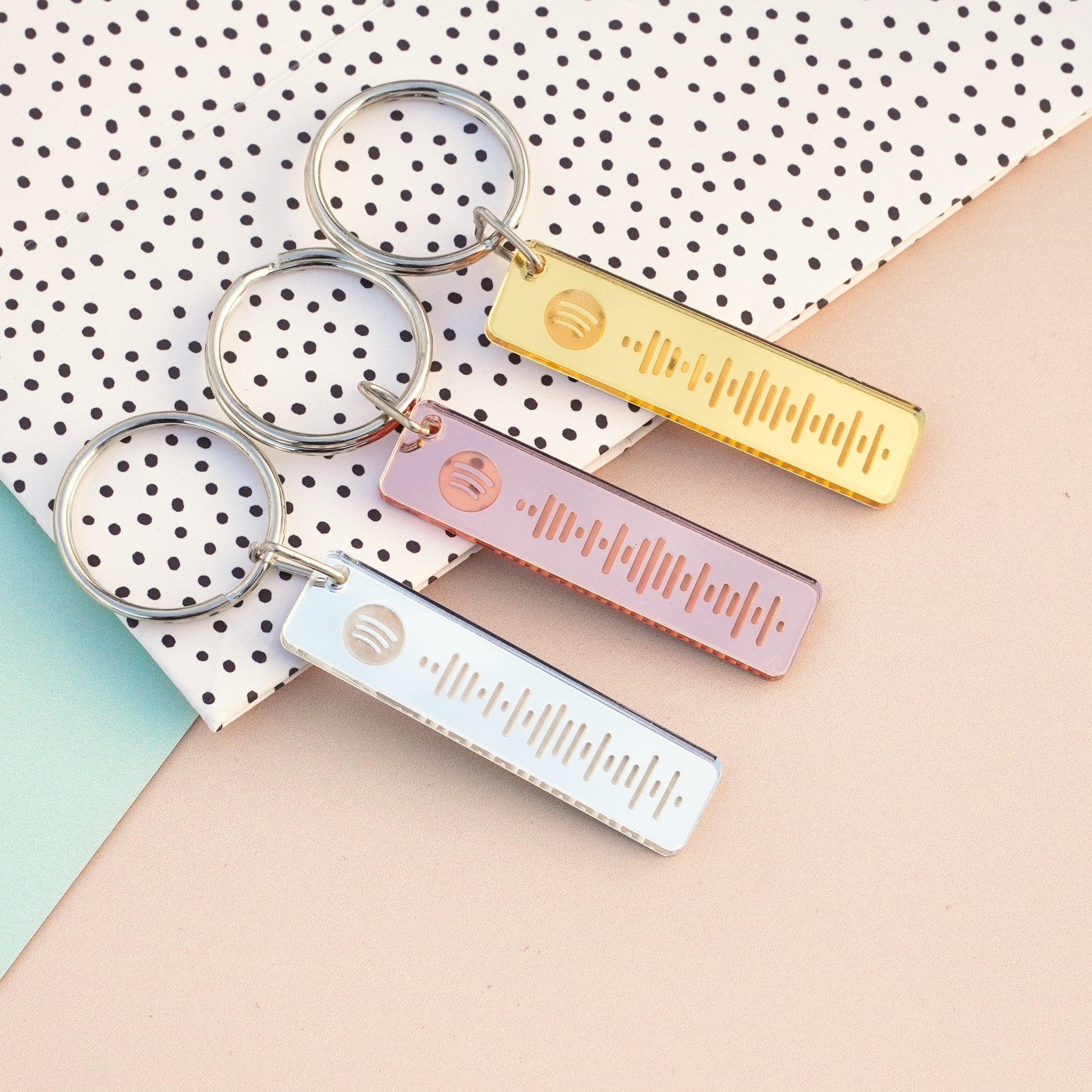 acrylic Spotify playlist keychain gift perfect for couples or friends