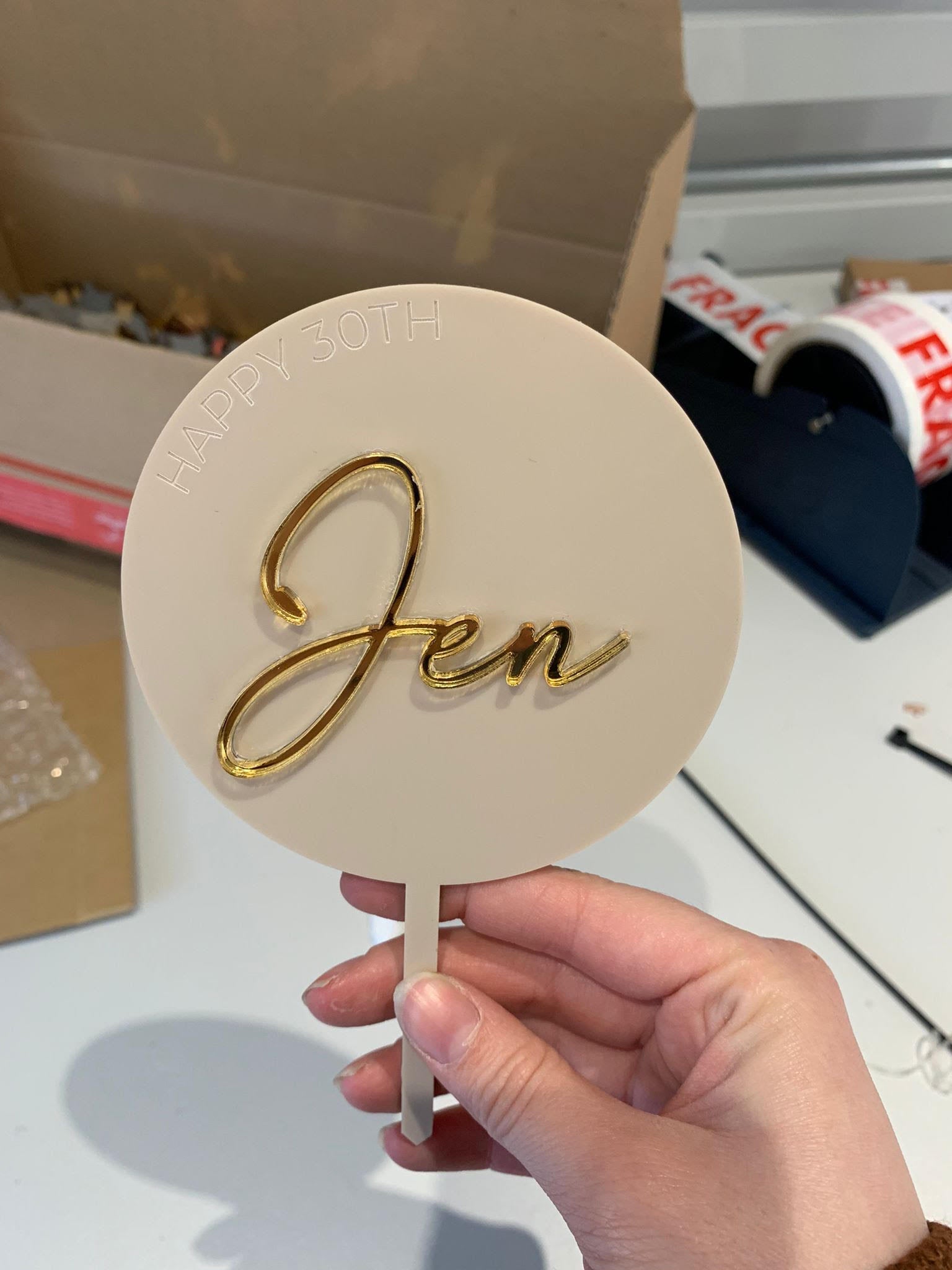 Double Layer Paddle Cake Topper