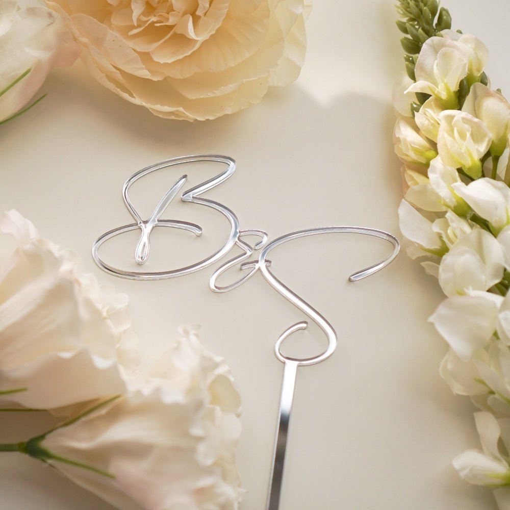 Acrylic Wedding Initial Cake Topper