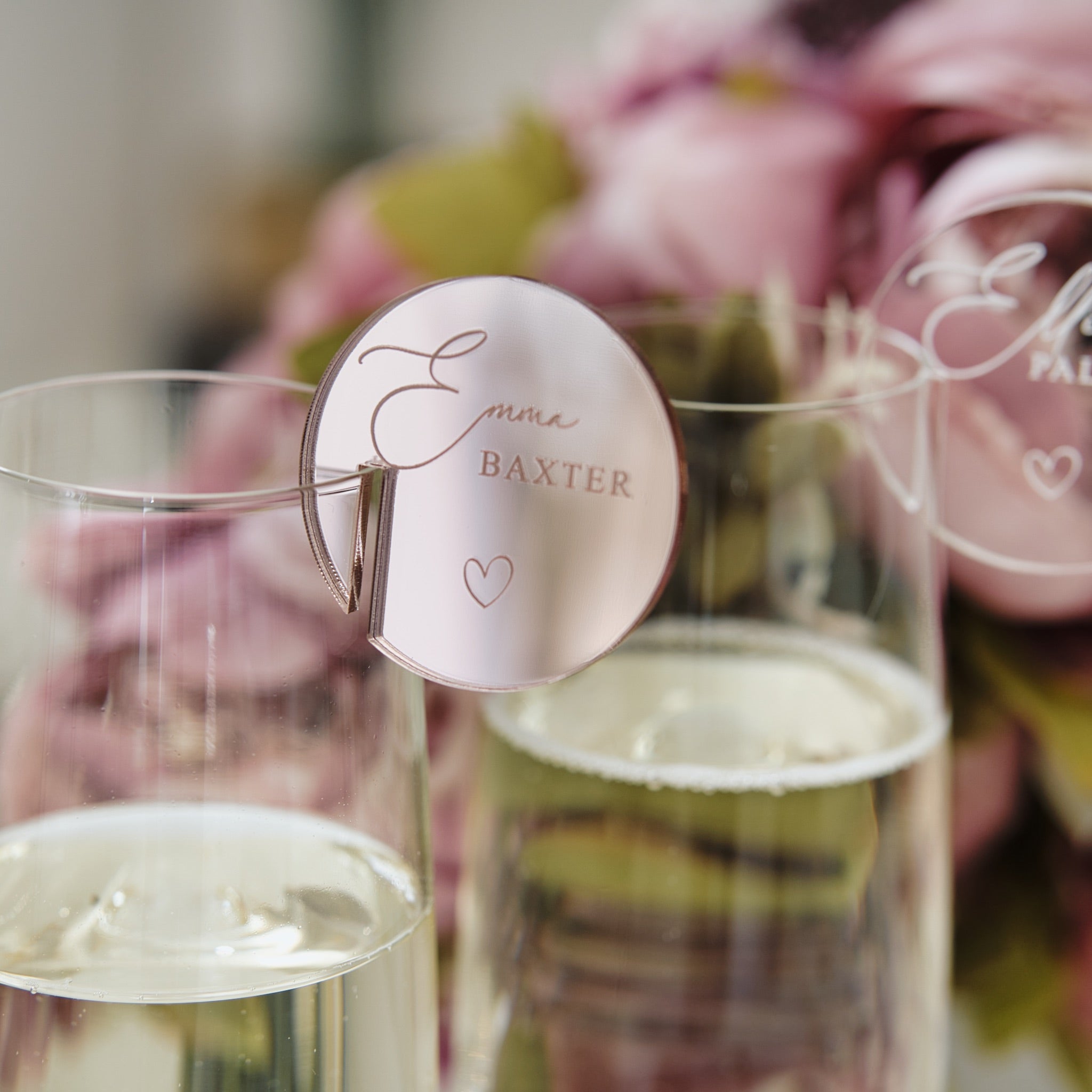 Personalised wedding name tags