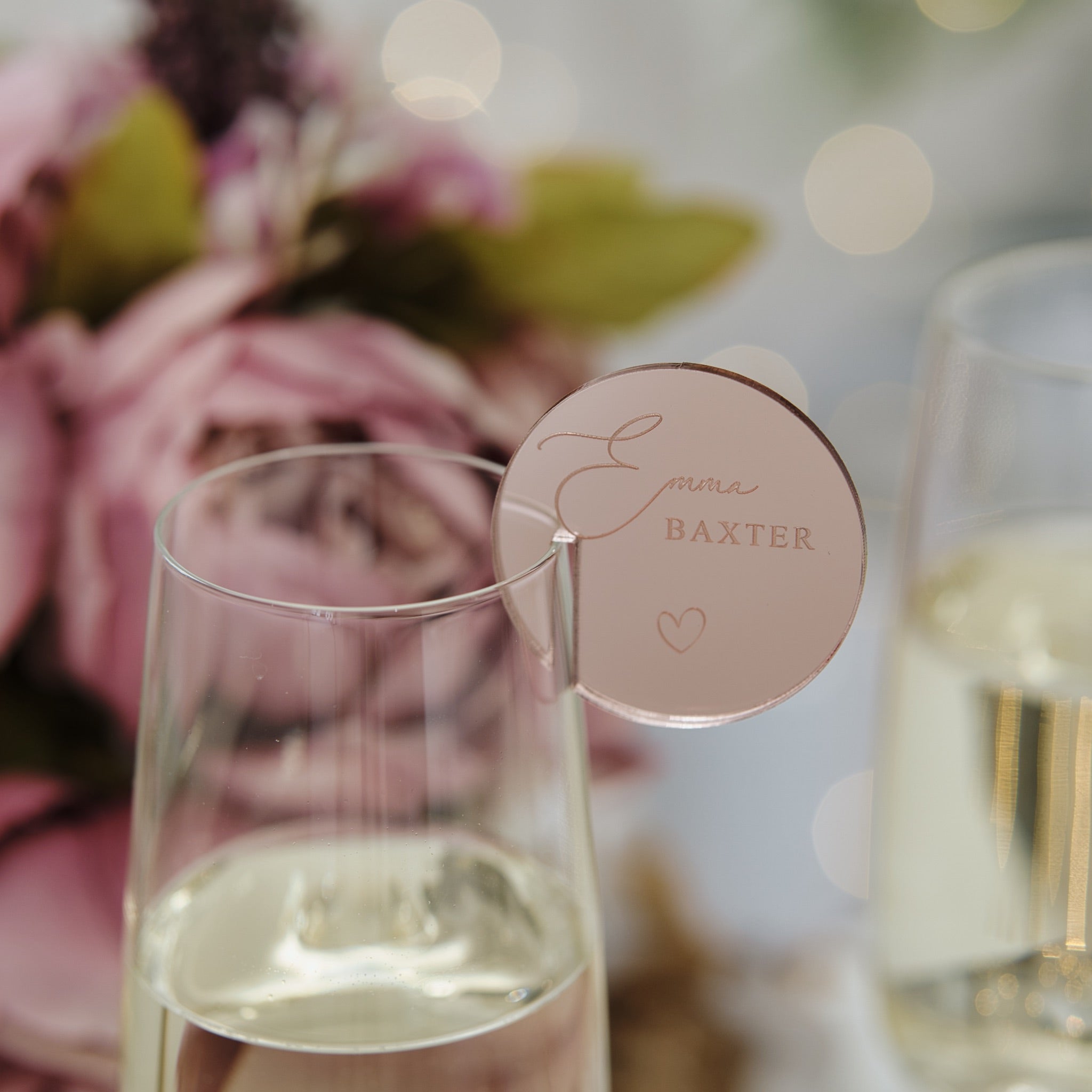 Acrylic name place tags for weddings