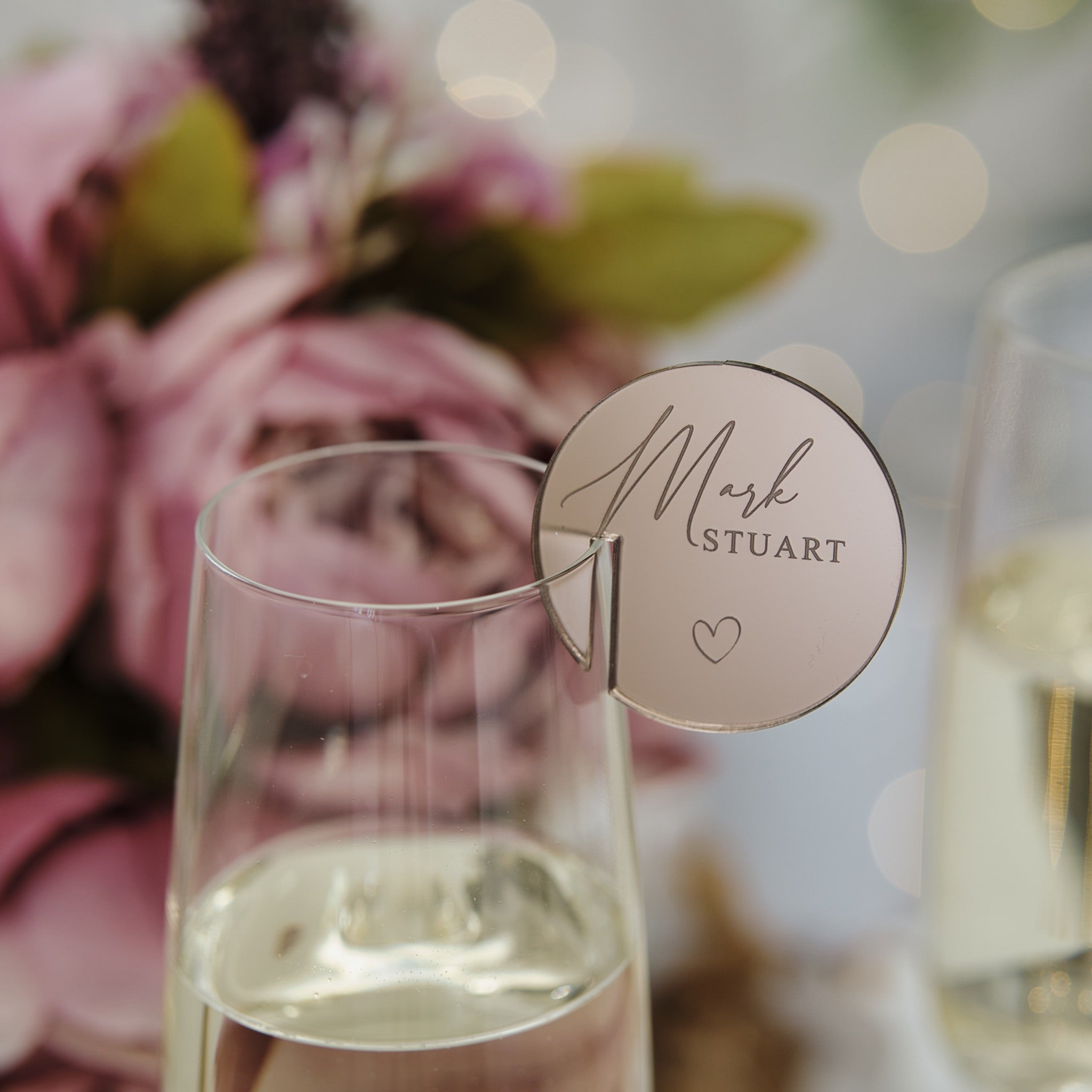 Personalised Drink Charms With Heart Detail