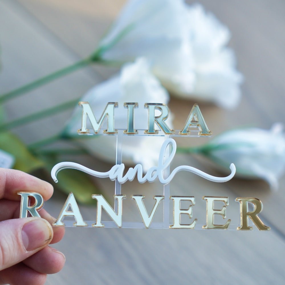 Floating wedding cake topper