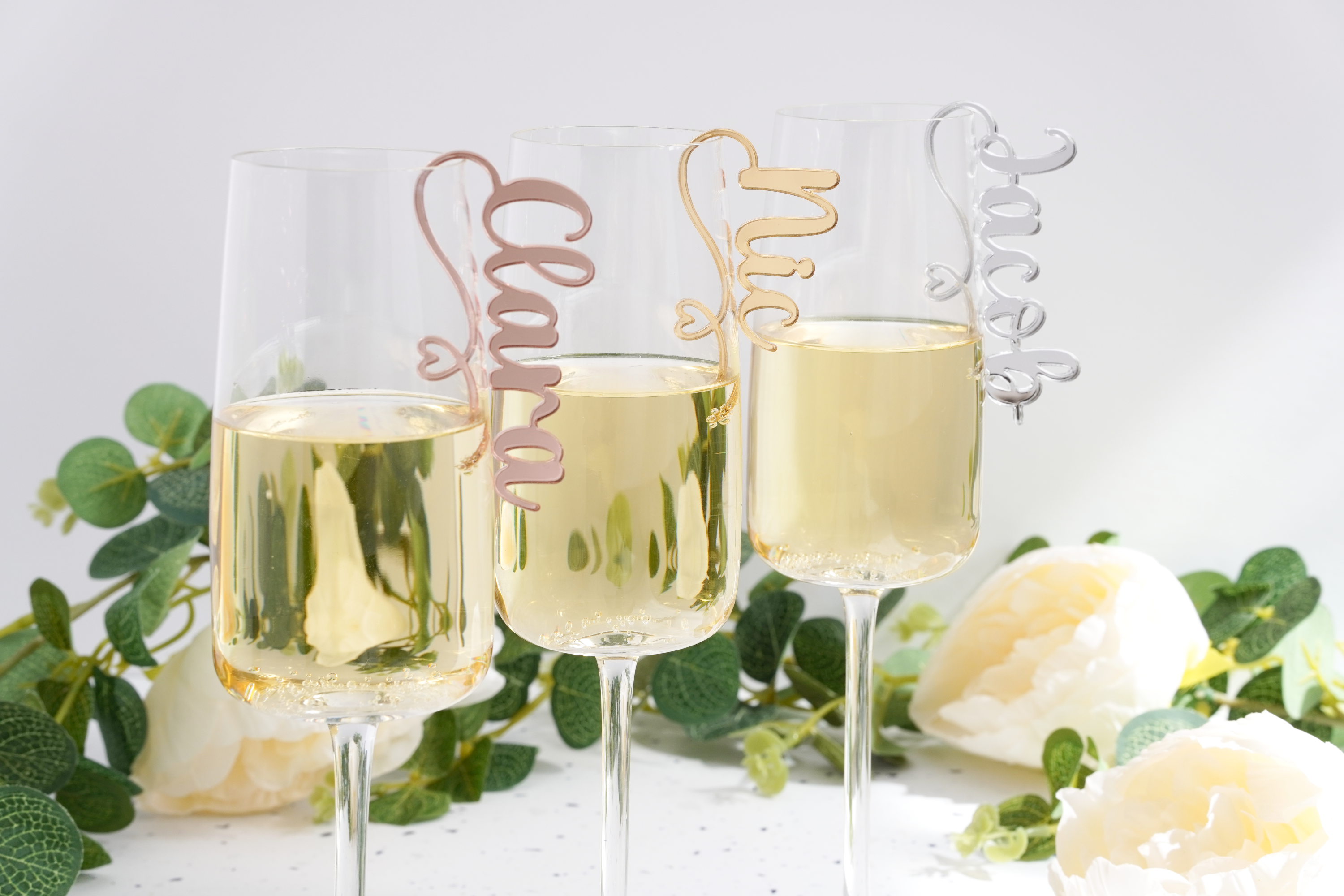 acrylic personalised wine glass name tags