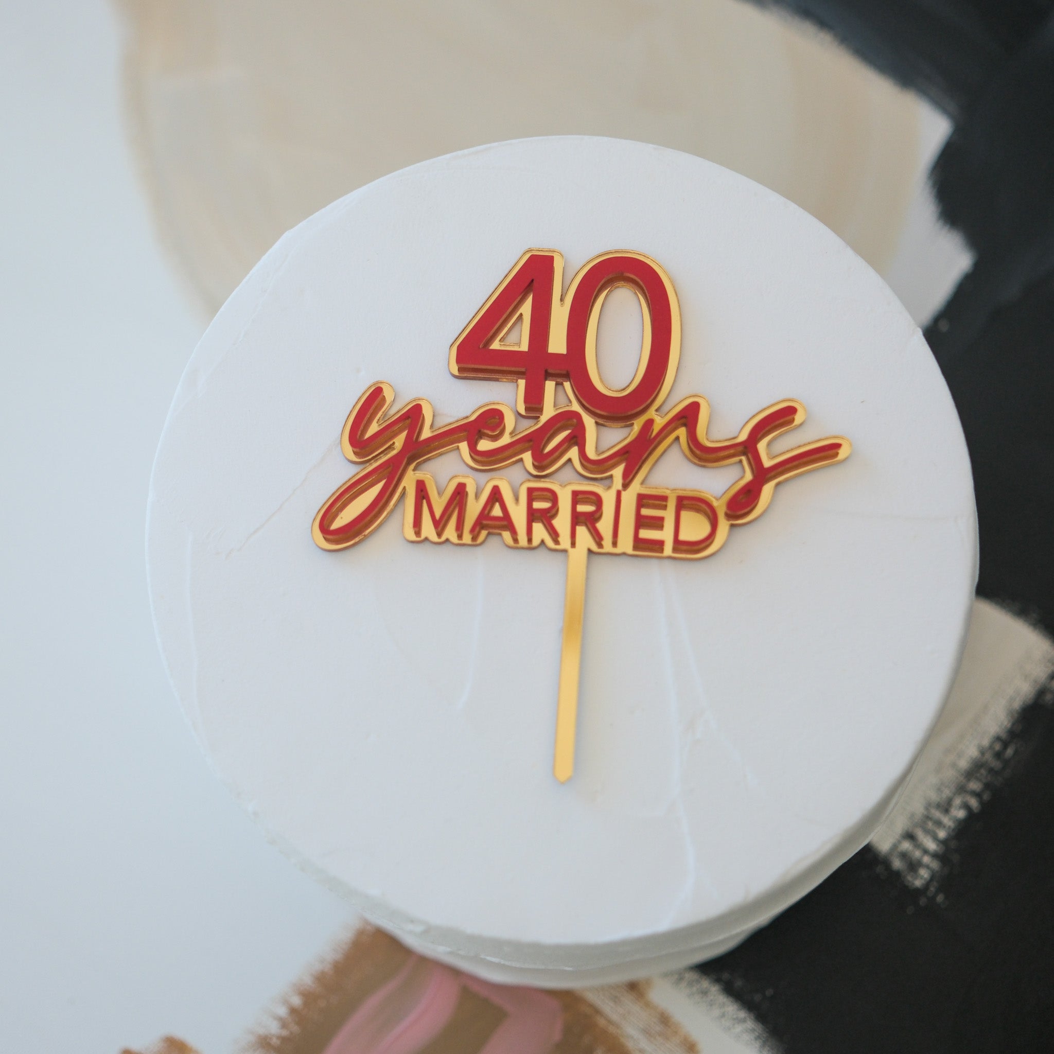 40 years married cake topper