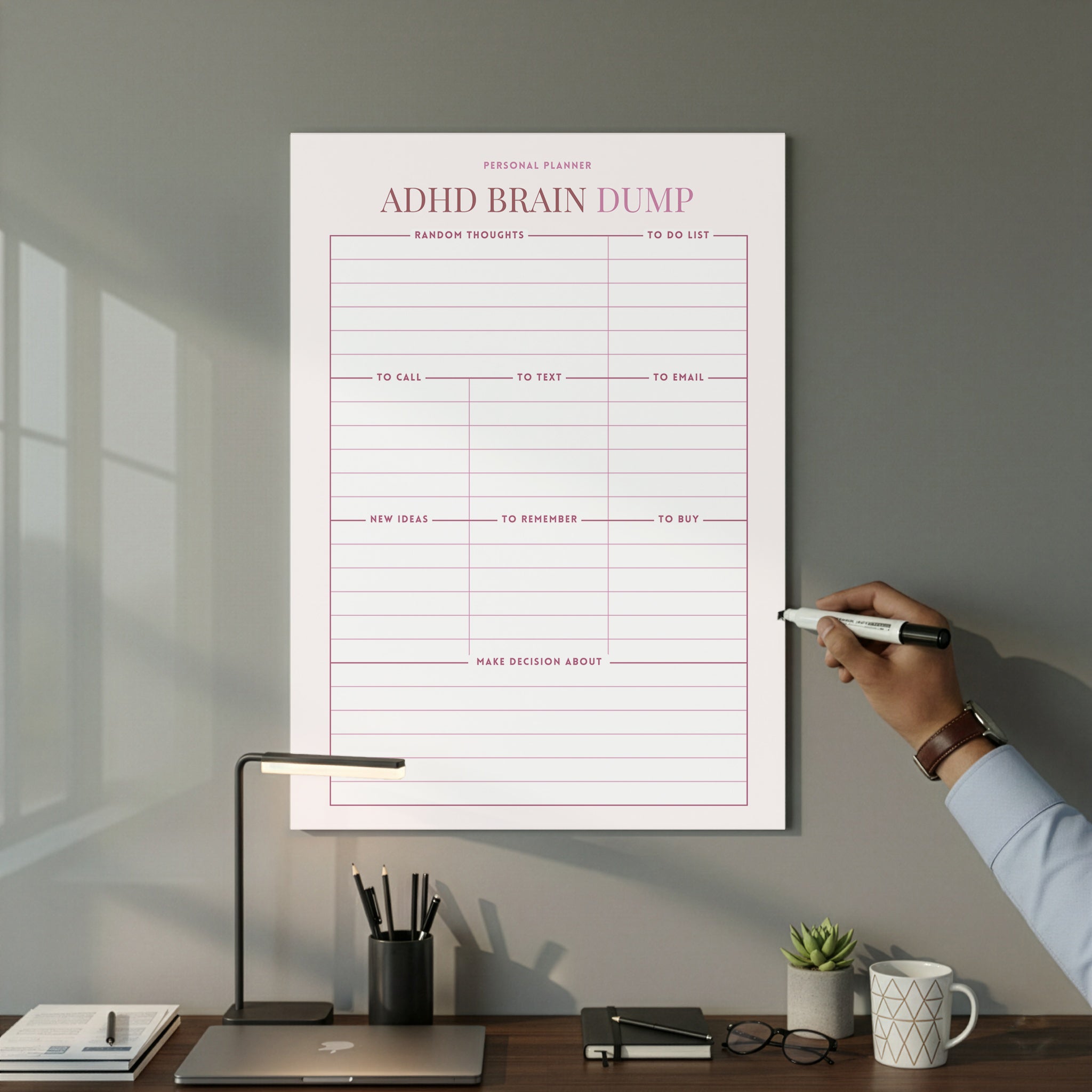 ADHD Brain Jump Planner – Dry Erase Wall Planner