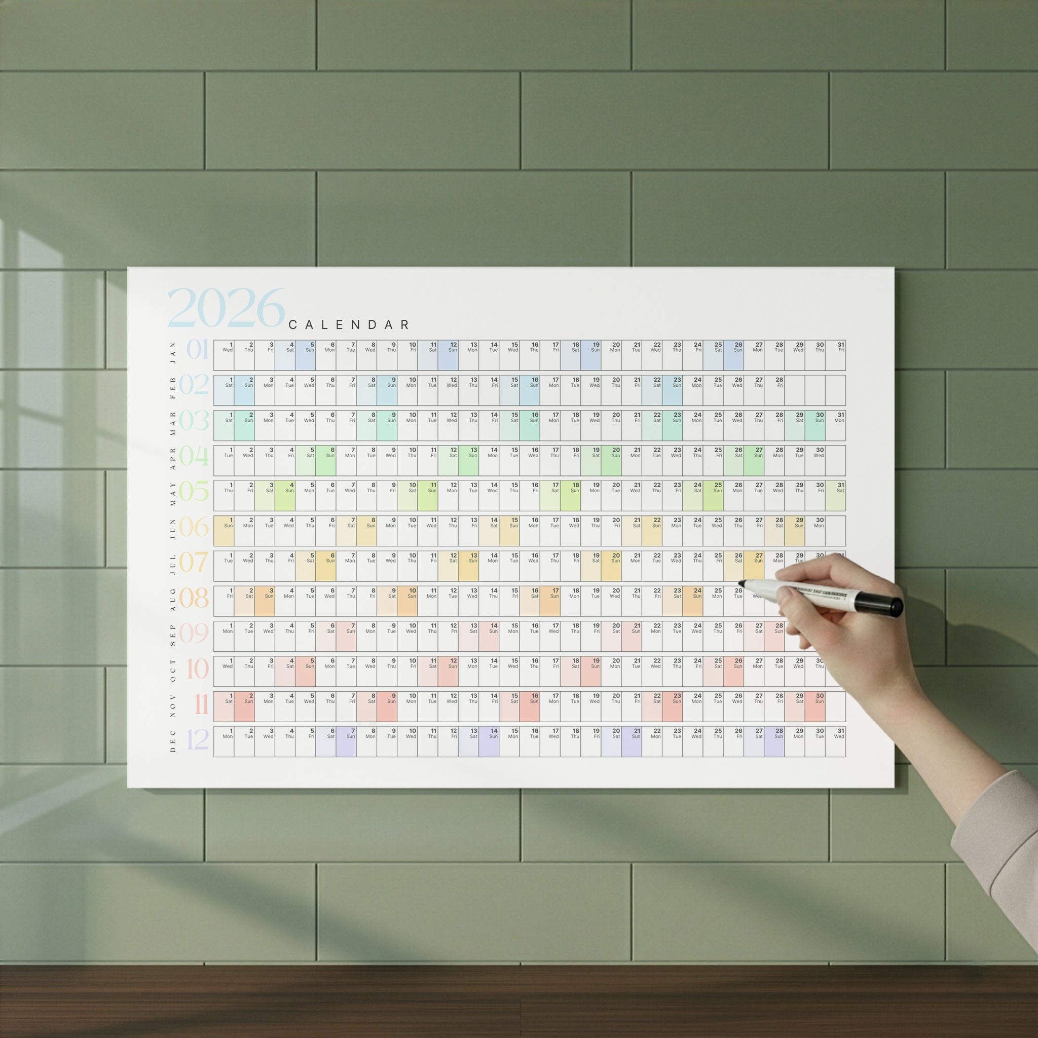 Yearly Planner Rainbow