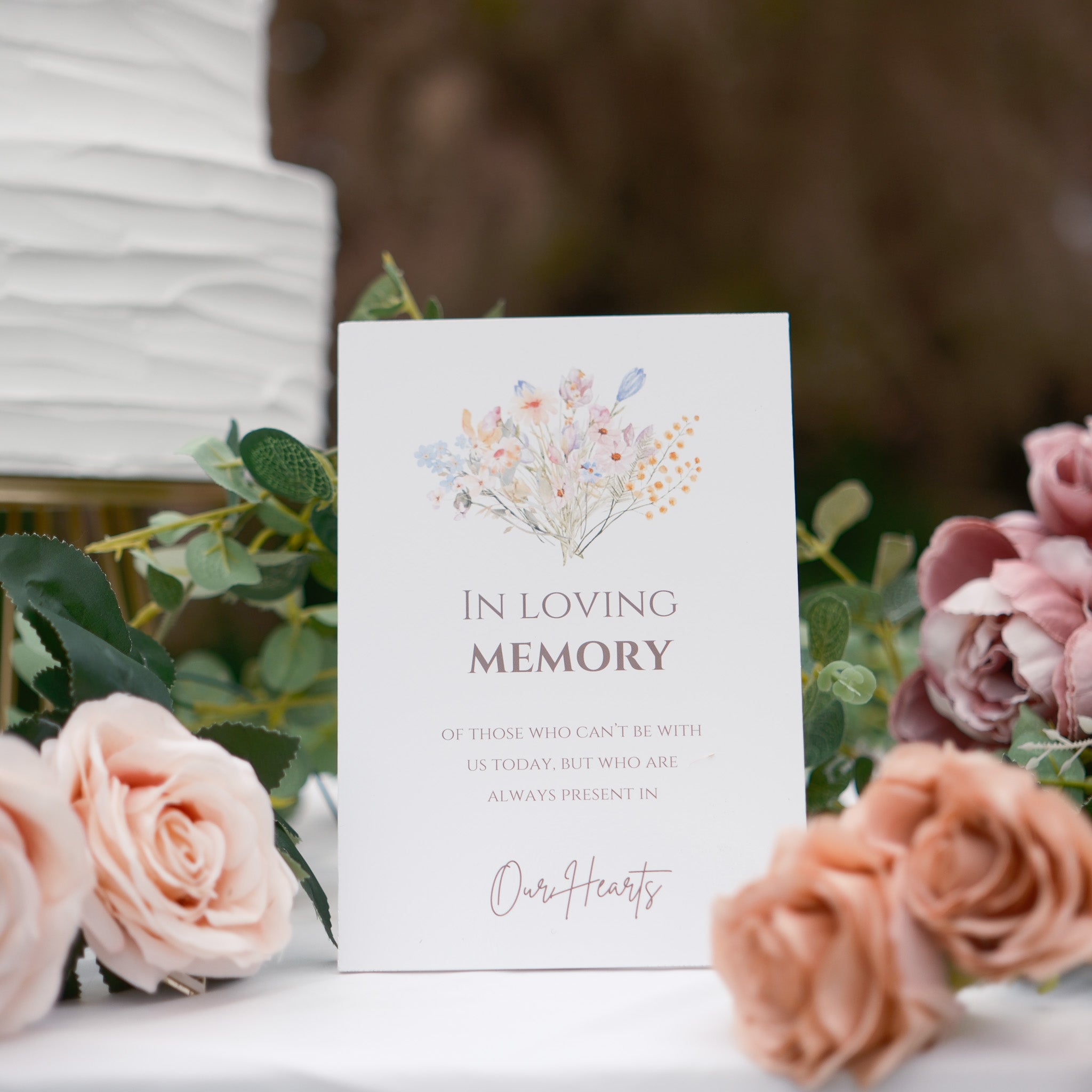 Floral In loving memory wedding sign