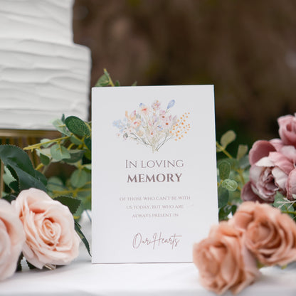Floral In loving memory wedding sign