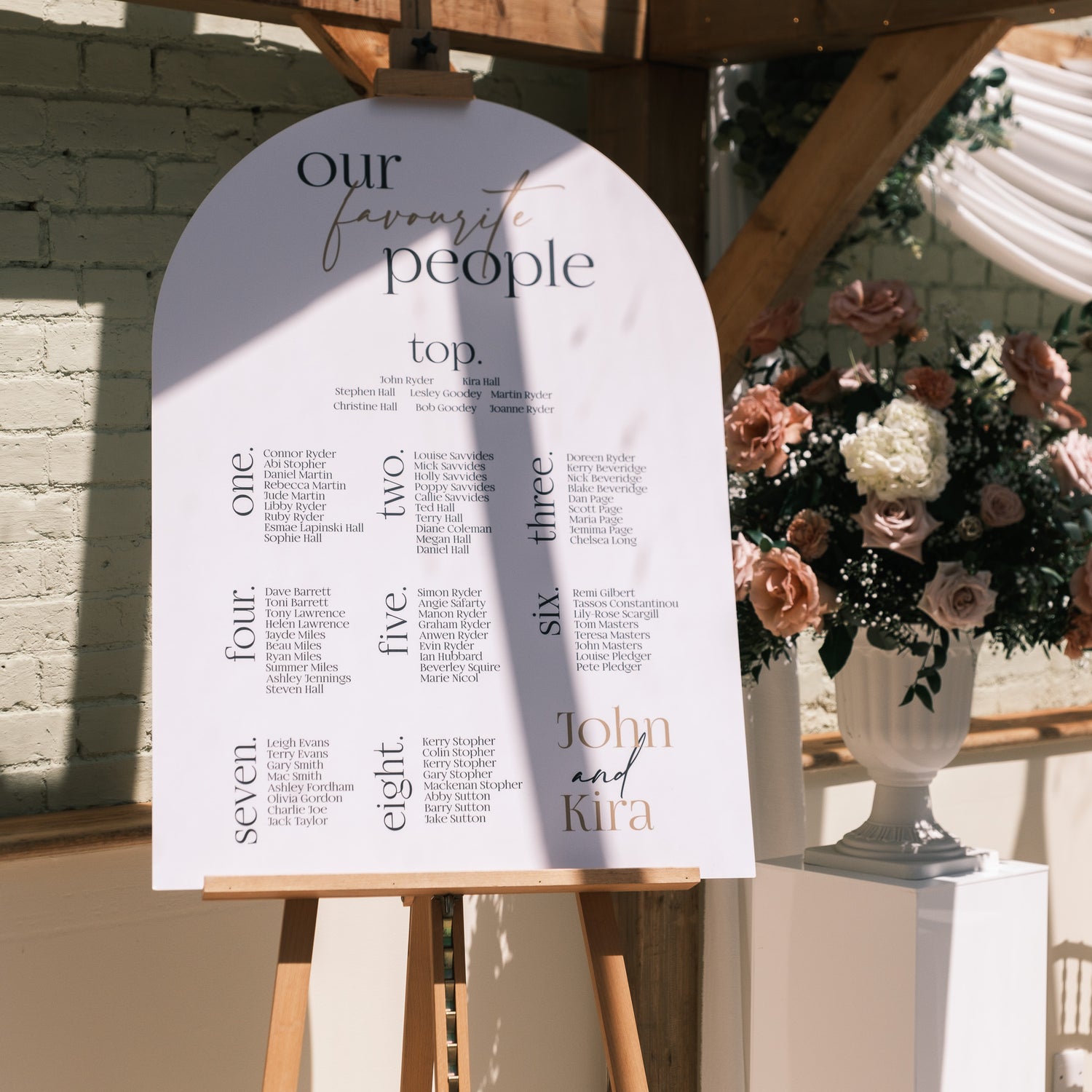 Our favourite people seating plan