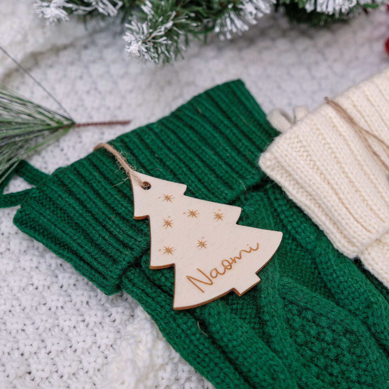 Personalized Christmas Ornament Knitted Stockings