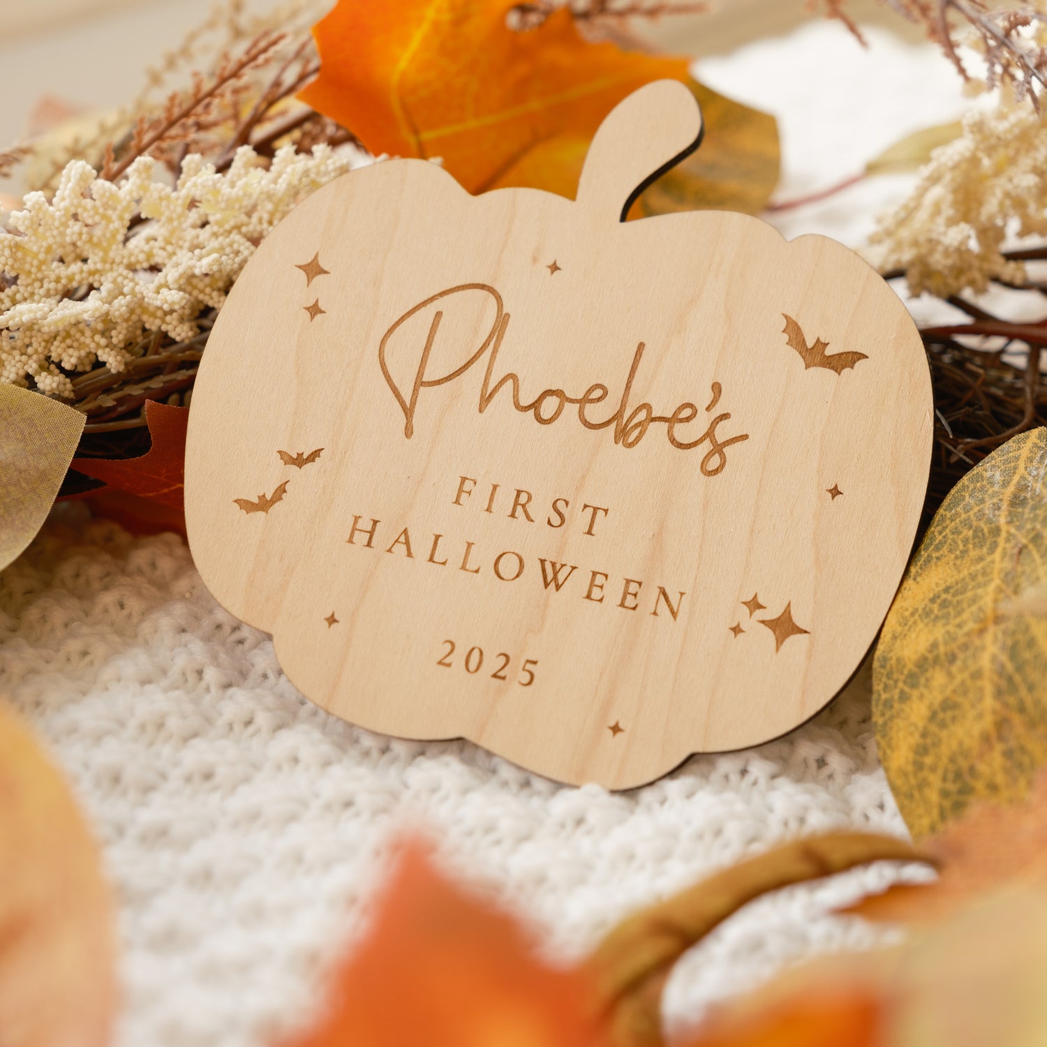 My First Halloween Wooden Pumpkin Disc