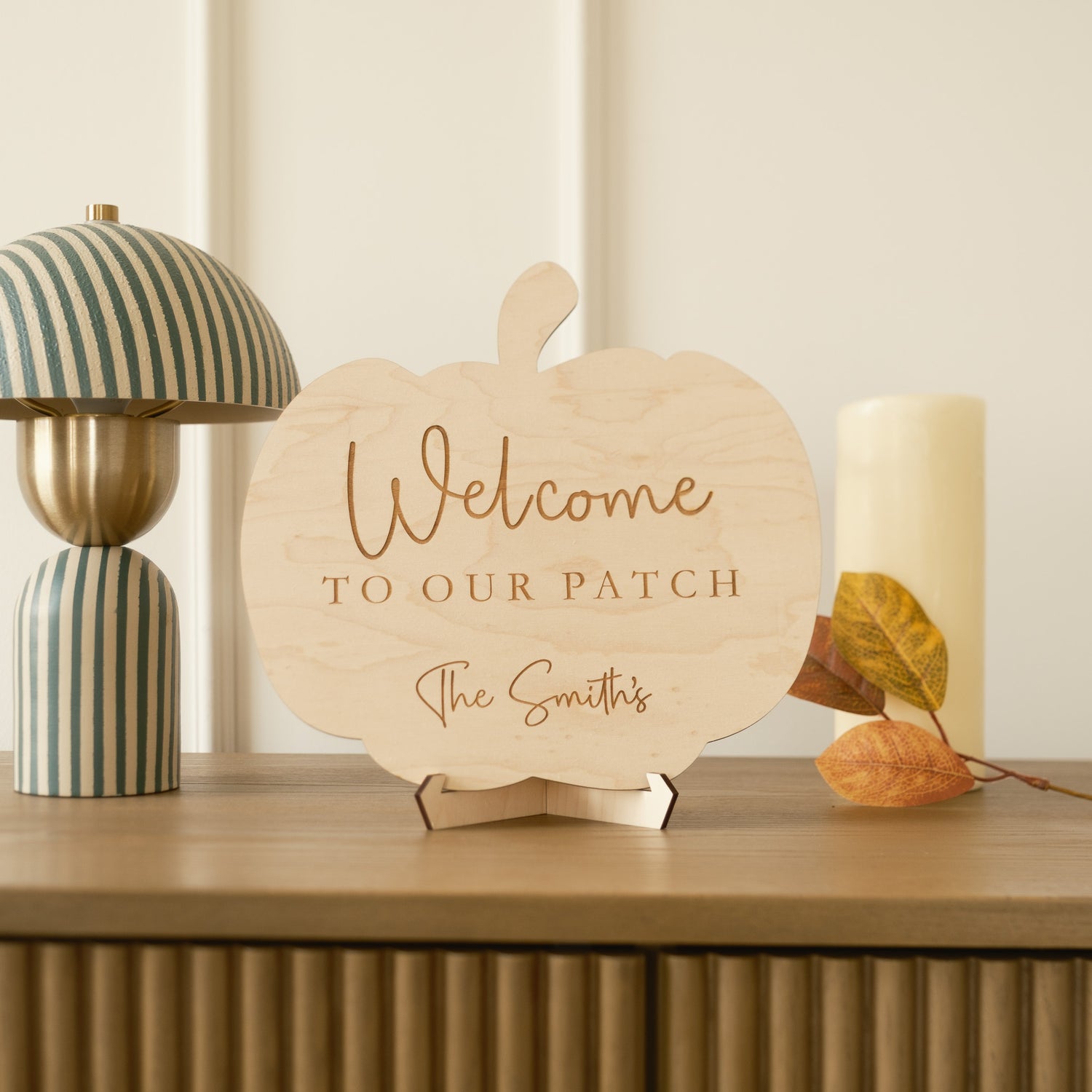 Personalised Wooden Pumpkin Sign